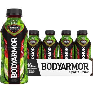 BODYARMOR Sports Drink Sports Beverage, Cherry Lime, Coconut Water Hydration, Natural Flavors With Vitamins, Potassium-Packed Electrolytes, Perfect For Athletes, 16 Fl Oz (Pack of 12)(Cherry Lime)