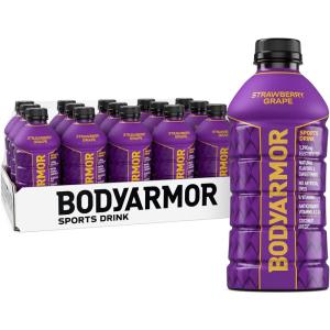 BODYARMOR Sports Drink Sports Beverage, Fruit Punch, Coconut Water Hydration, Natural Flavors With Vitamins, Potassium-Packed Electrolytes, Perfect For Athletes, 28 Fl Oz (Pack of 15)(Strawberry Grape)