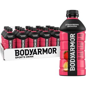 BODYARMOR Sports Drink Sports Beverage, Fruit Punch, Coconut Water Hydration, Natural Flavors With Vitamins, Potassium-Packed Electrolytes, Perfect For Athletes, 28 Fl Oz (Pack of 15)(Strawberry Banana)