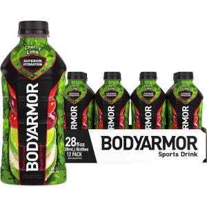 BODYARMOR Sports Drink Sports Beverage, Strawberry Banana, Coconut Water Hydration, Natural Flavors With Vitamins, Potassium-Packed Electrolytes, Perfect For Athletes, 12 Fl Oz (Pack of 8)(Cherry Lime)