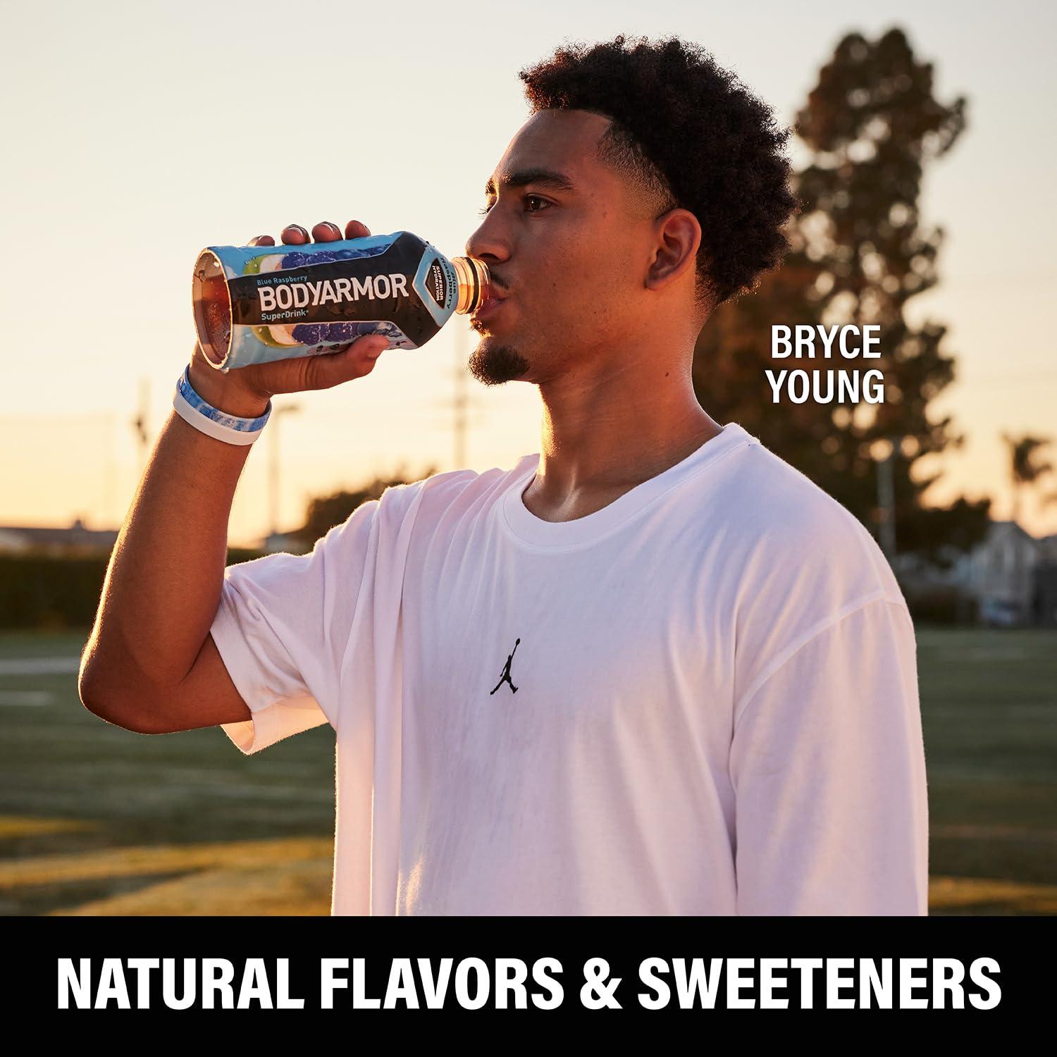 imageBODYARMOR Sports Drink Sports Beverage Blue Raspberry Coconut Water Hydration Natural Flavors With Vitamins PotassiumPacked Electrolytes Perfect For Athletes 28 Fl Oz Pack of 12