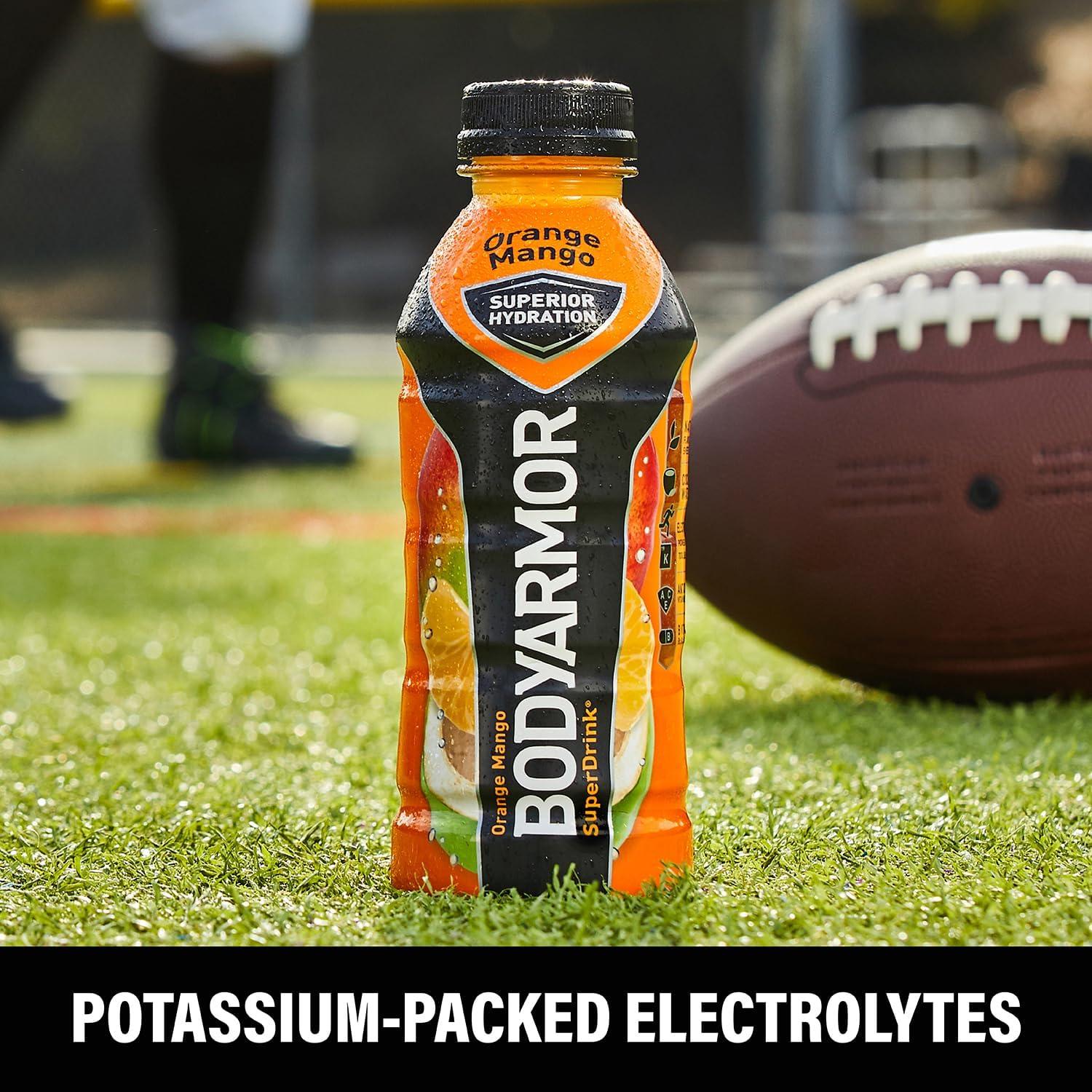 imageBODYARMOR Sports Drink Sports Beverage Orange Mango Coconut Water Hydration Natural Flavors With Vitamins PotassiumPacked Electrolytes Perfect For Athletes 28 Fl Oz Pack of 12