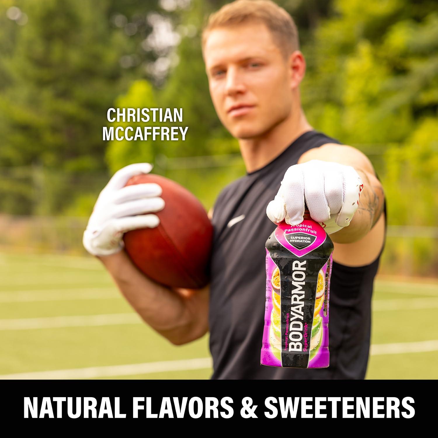 imageBODYARMOR Sports Drink Sports Beverage Tropical Passionfruit Coconut Water Hydration Natural Flavors With Vitamins PotassiumPacked Electrolytes Perfect For Athletes 28 Fl Oz Pack of 12