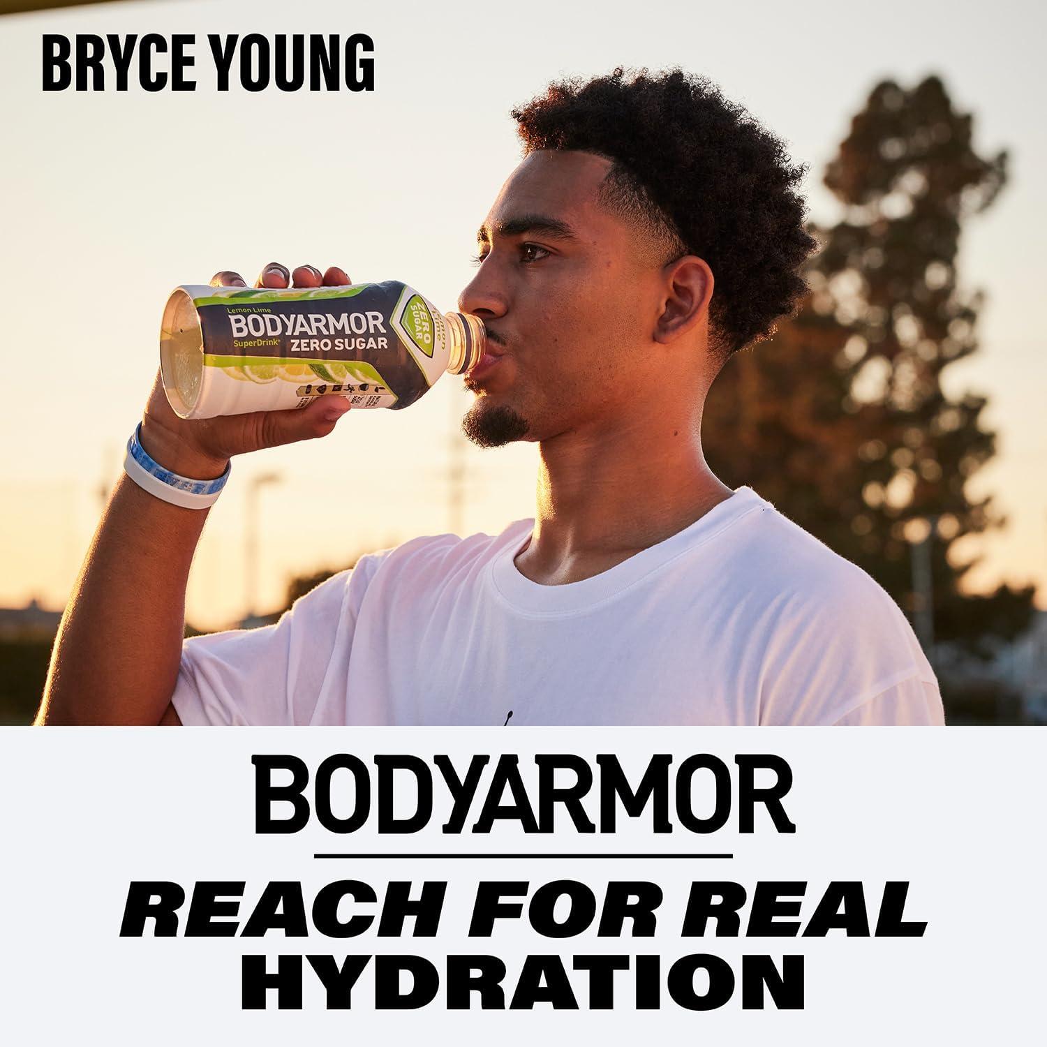imageBODYARMOR ZERO Sugar Lemon Lime Sugar Free Sports Drink LowCalorie Hydration Natural Flavors with Potassium Packed Electrolytes Antioxidants and Bvitamins 28 fl oz Pack of 12