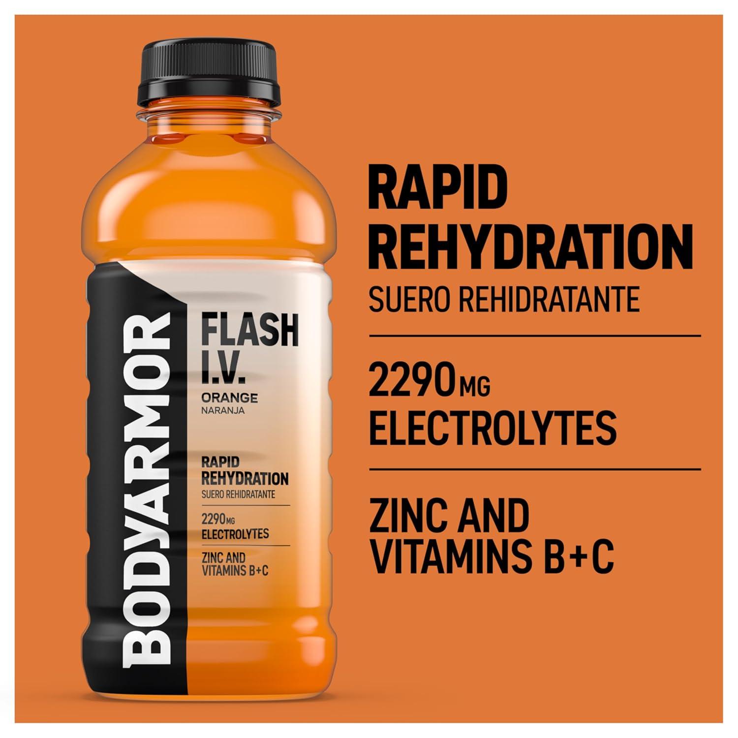 image:imageBODYARMOR FLASH IV Pineapple Passionfruit Zero Caffeine 20 fl oz bottles 12 packOrange