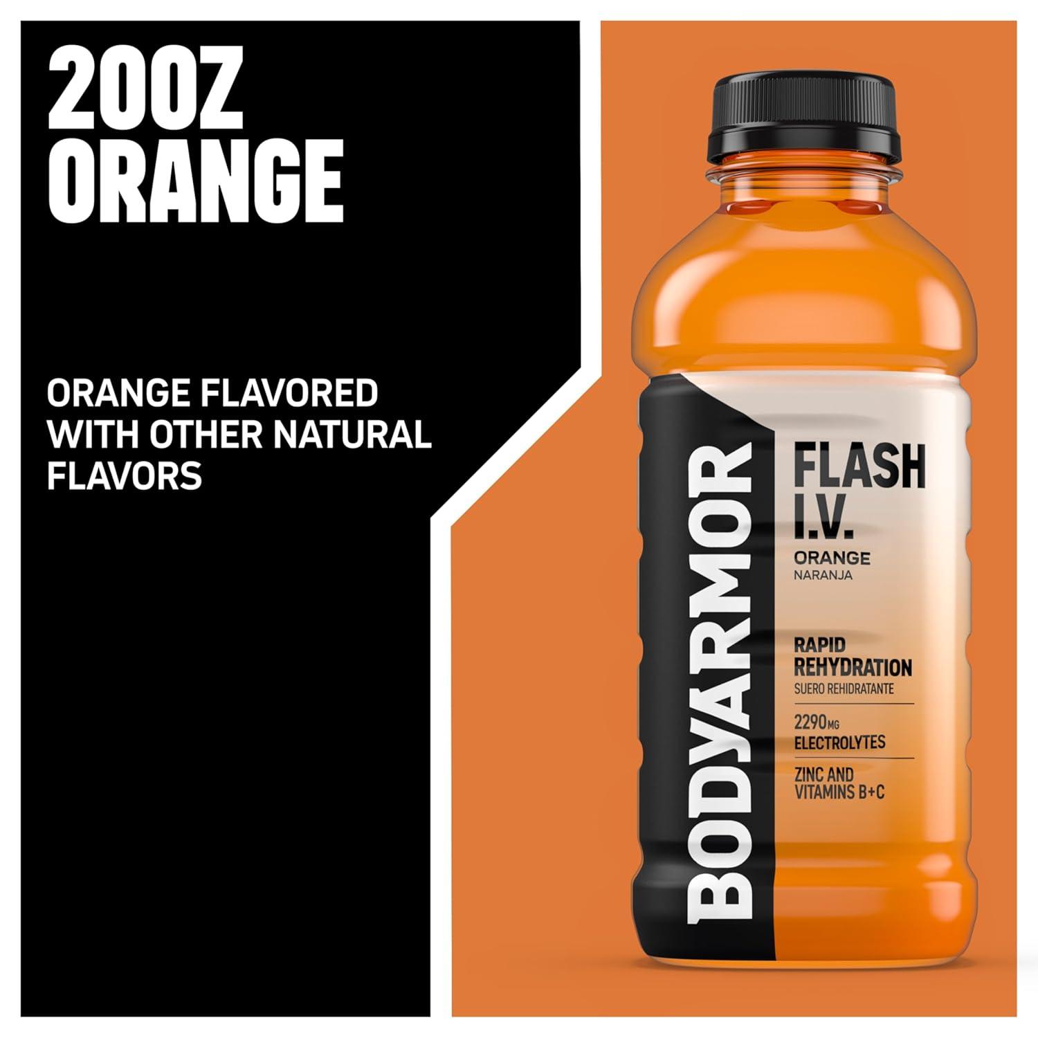 image:imageBODYARMOR FLASH IV Pineapple Passionfruit Zero Caffeine 20 fl oz bottles 12 packOrange