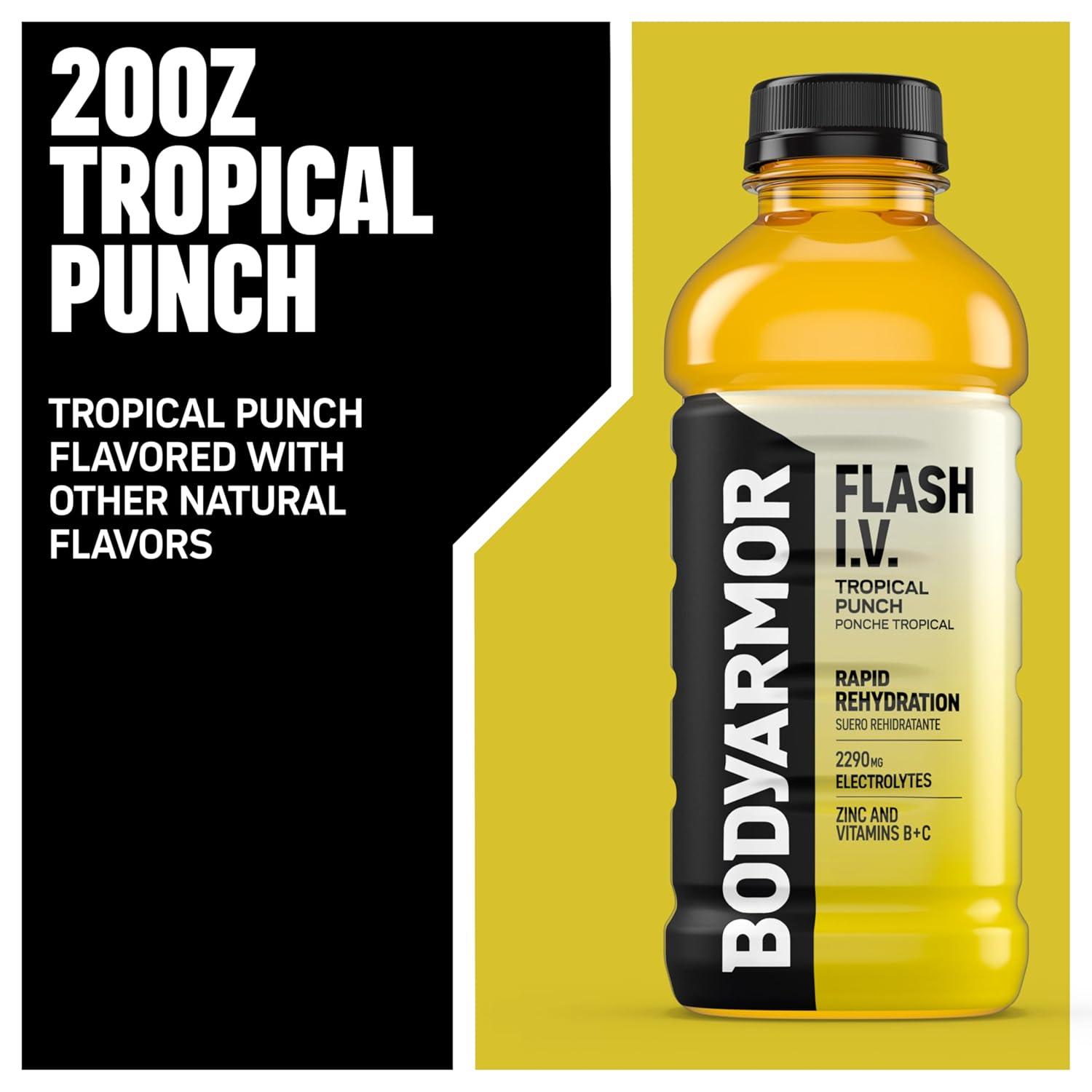 image:imageBODYARMOR FLASH IV Pineapple Passionfruit Zero Caffeine 20 fl oz bottles 12 packTropical Punch