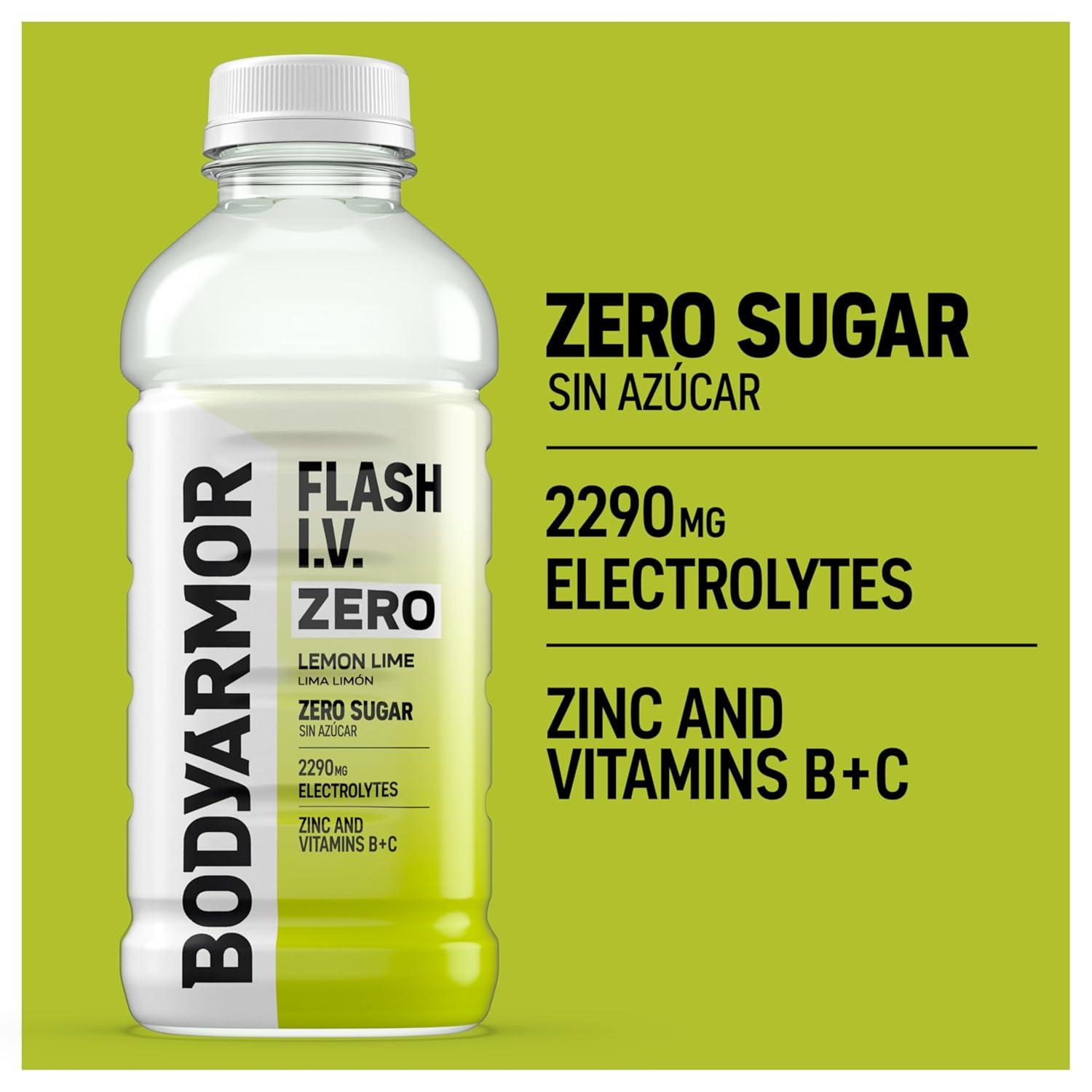 image:imageBODYARMOR FLASH IV Pineapple Passionfruit Zero Caffeine 20 fl oz bottles 12 packZero Sugar Lemon Lime