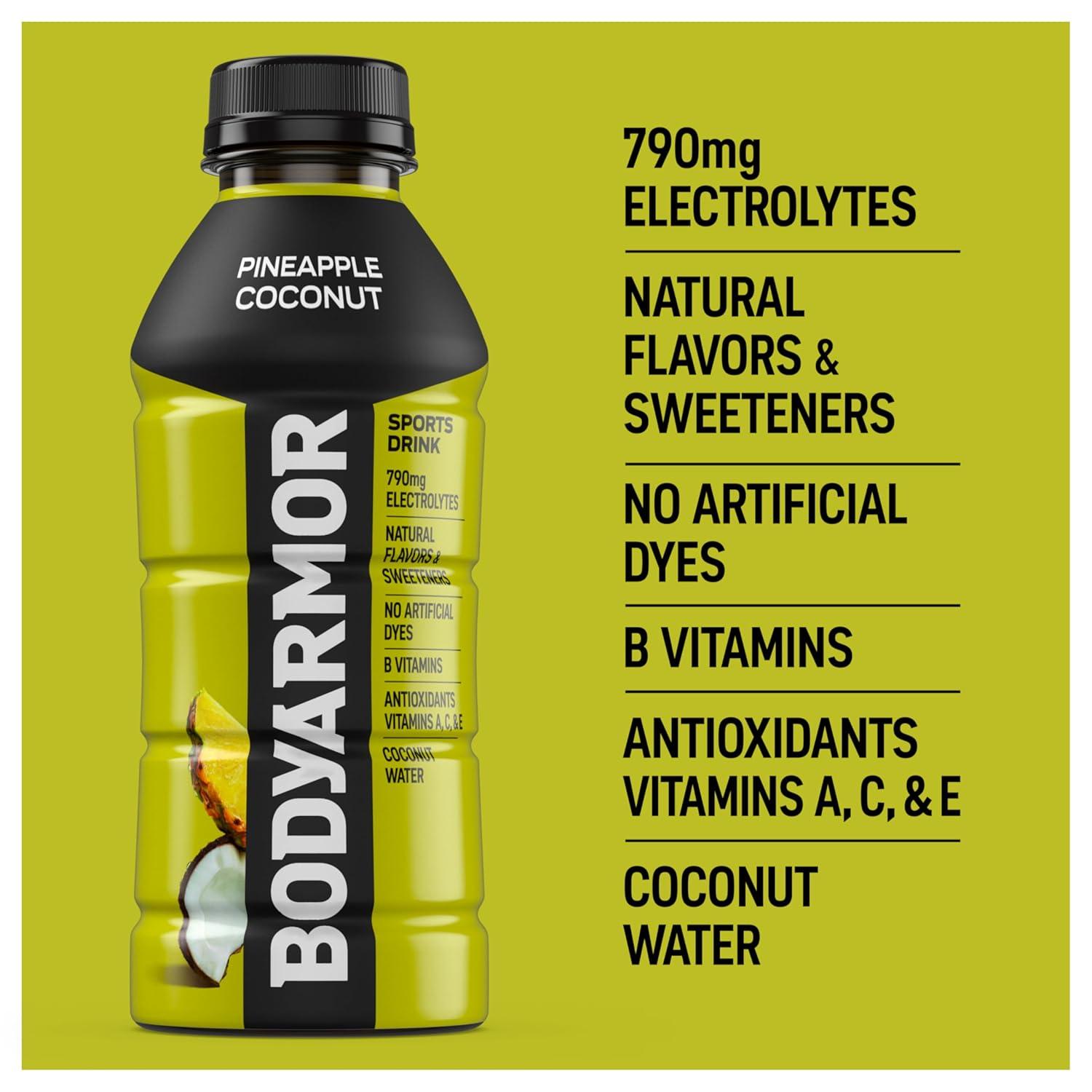 image:imageBODYARMOR Sports Drink Tropical Passionfruit Electrolyte Drink Hydration 16 Fl Oz Bottles 12 Pack Flavored Coconut Water with B Vitamins amp AntioxidantsPineapple Coconut
