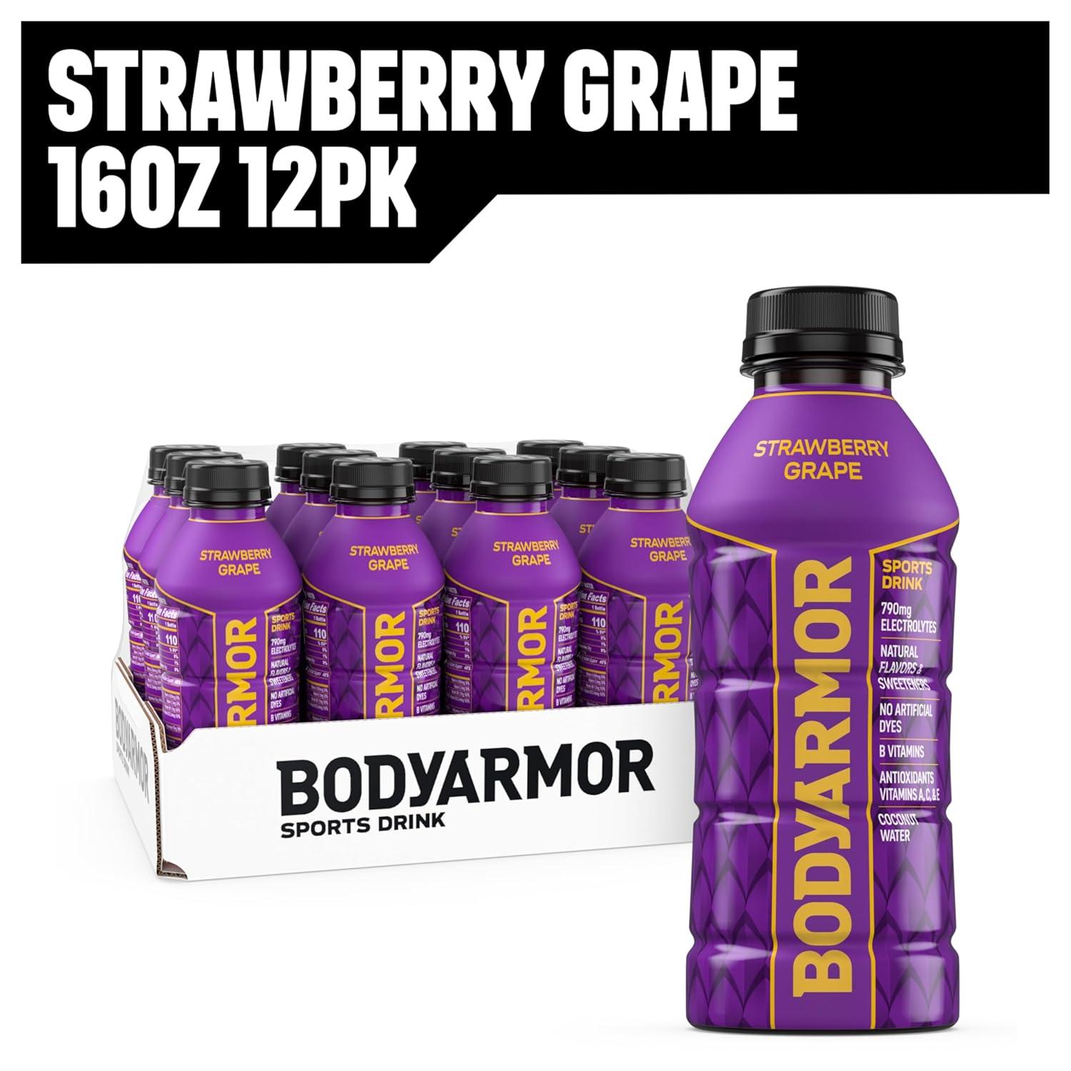 image:imageBODYARMOR Sports Drink Tropical Passionfruit Electrolyte Drink Hydration 16 Fl Oz Bottles 12 Pack Flavored Coconut Water with B Vitamins amp AntioxidantsStrawberry Grape