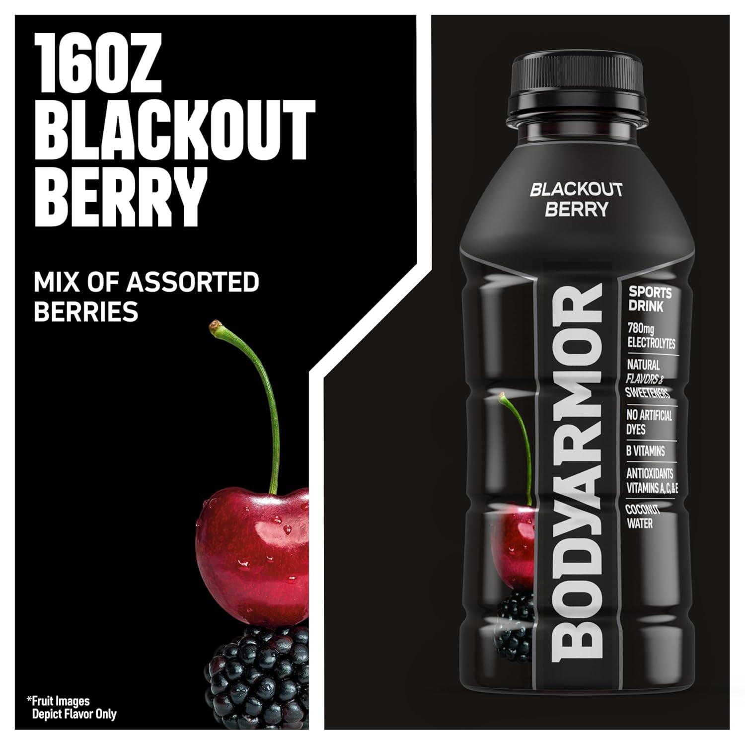 image:imageBODYARMOR Sports Drink Tropical Passionfruit Electrolyte Drink Hydration 16 Fl Oz Bottles 12 Pack Flavored Coconut Water with B Vitamins amp AntioxidantsBlackout Berry