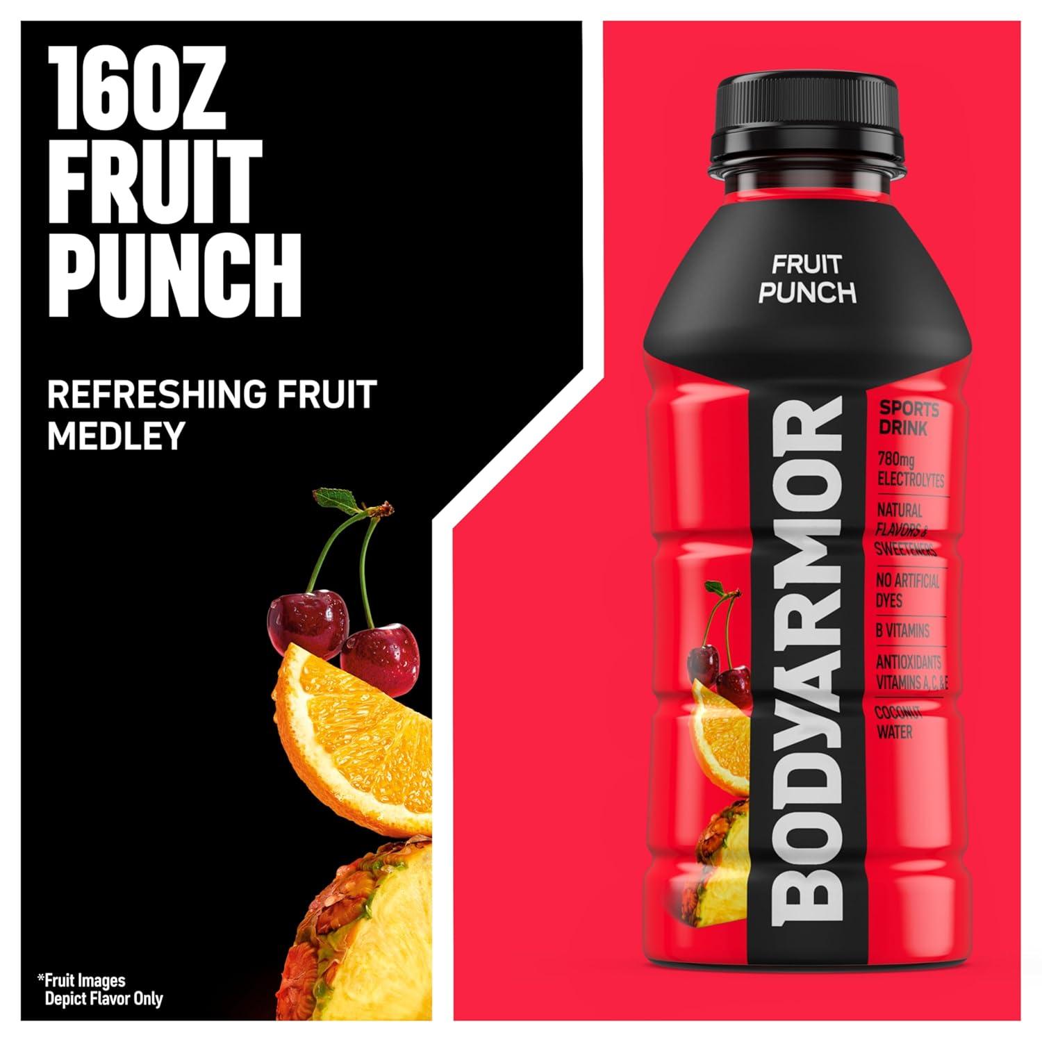 image:imageBODYARMOR Sports Drink Tropical Passionfruit Electrolyte Drink Hydration 16 Fl Oz Bottles 12 Pack Flavored Coconut Water with B Vitamins amp AntioxidantsFruit Punch