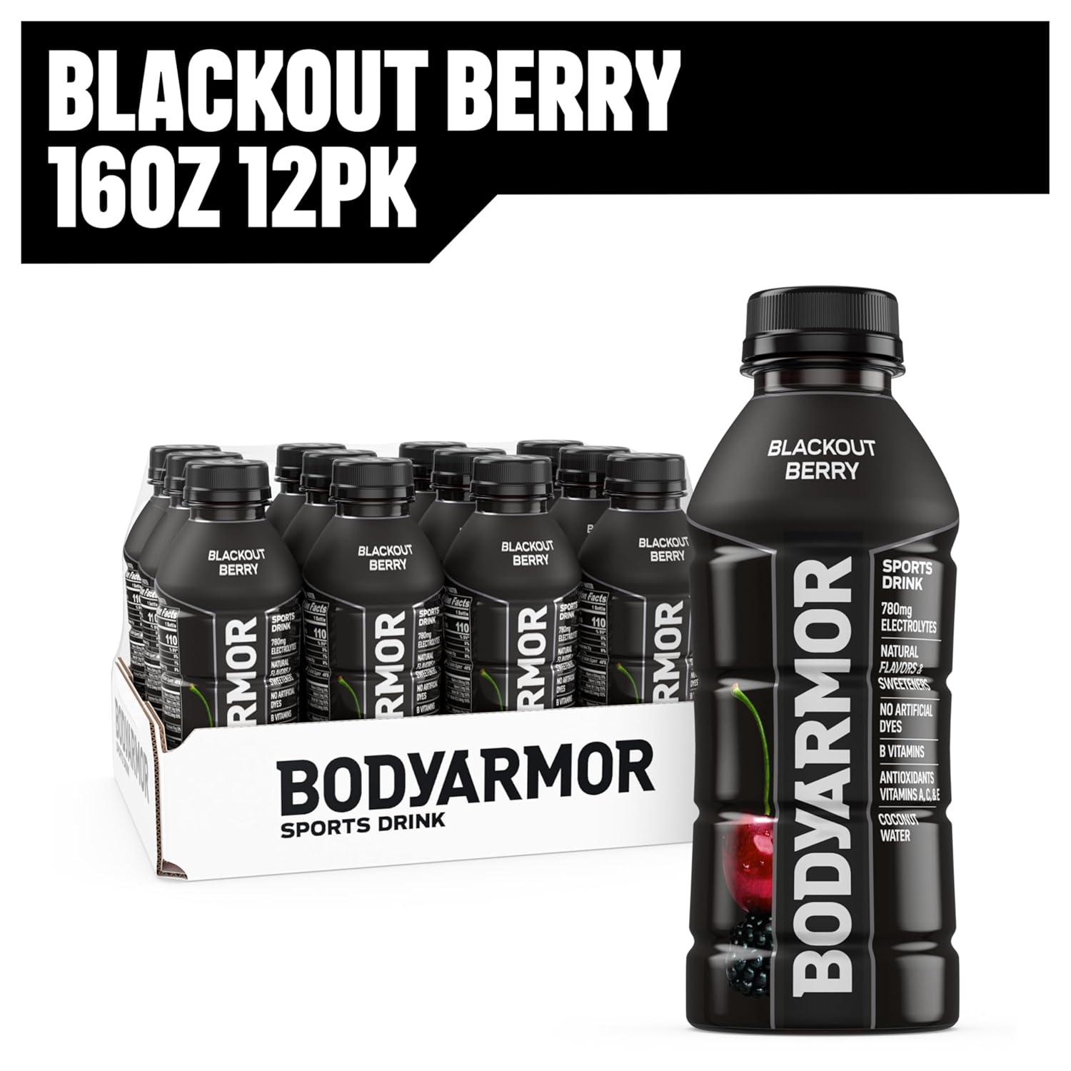 image:imageBODYARMOR Sports Drink Tropical Passionfruit Electrolyte Drink Hydration 16 Fl Oz Bottles 12 Pack Flavored Coconut Water with B Vitamins amp AntioxidantsBlackout Berry