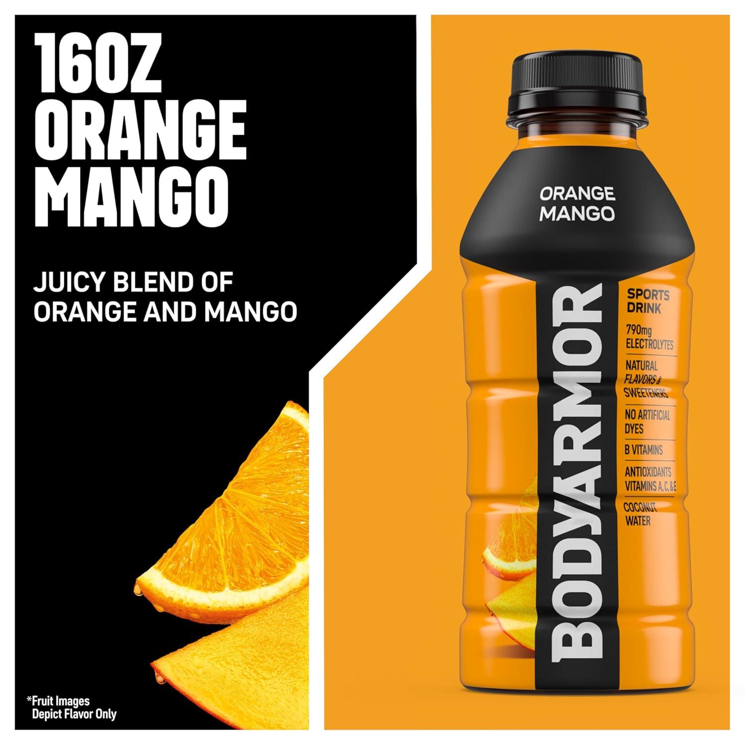 image:imageBODYARMOR Sports Drink Tropical Passionfruit Electrolyte Drink Hydration 16 Fl Oz Bottles 12 Pack Flavored Coconut Water with B Vitamins amp AntioxidantsOrange Mango
