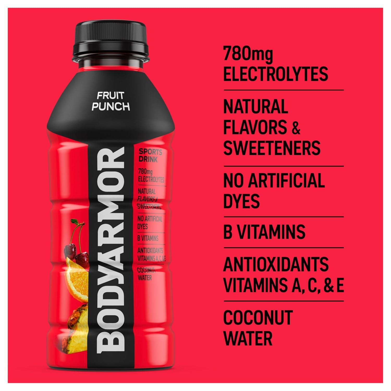 image:imageBODYARMOR Sports Drink Tropical Passionfruit Electrolyte Drink Hydration 16 Fl Oz Bottles 12 Pack Flavored Coconut Water with B Vitamins amp AntioxidantsFruit Punch