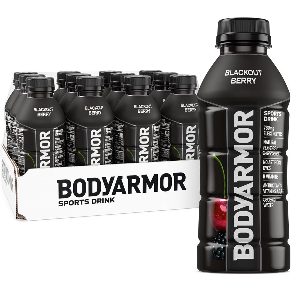 image:imageBODYARMOR Sports Drink Tropical Passionfruit Electrolyte Drink Hydration 16 Fl Oz Bottles 12 Pack Flavored Coconut Water with B Vitamins amp AntioxidantsBlackout Berry