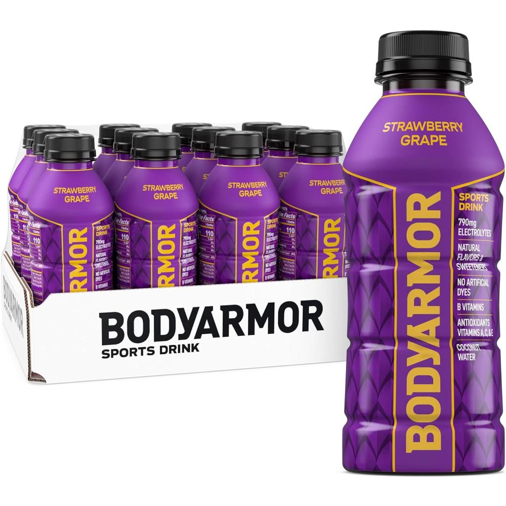 image:imageBODYARMOR Sports Drink Tropical Passionfruit Electrolyte Drink Hydration 16 Fl Oz Bottles 12 Pack Flavored Coconut Water with B Vitamins amp AntioxidantsStrawberry Grape