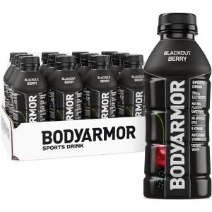 BODYARMOR Sports Drink, Tropical Passionfruit, Electrolyte Drink Hydration, 16 Fl Oz Bottles (12 Pack), Flavored Coconut Water with B Vitamins & Antioxidants(Blackout Berry)