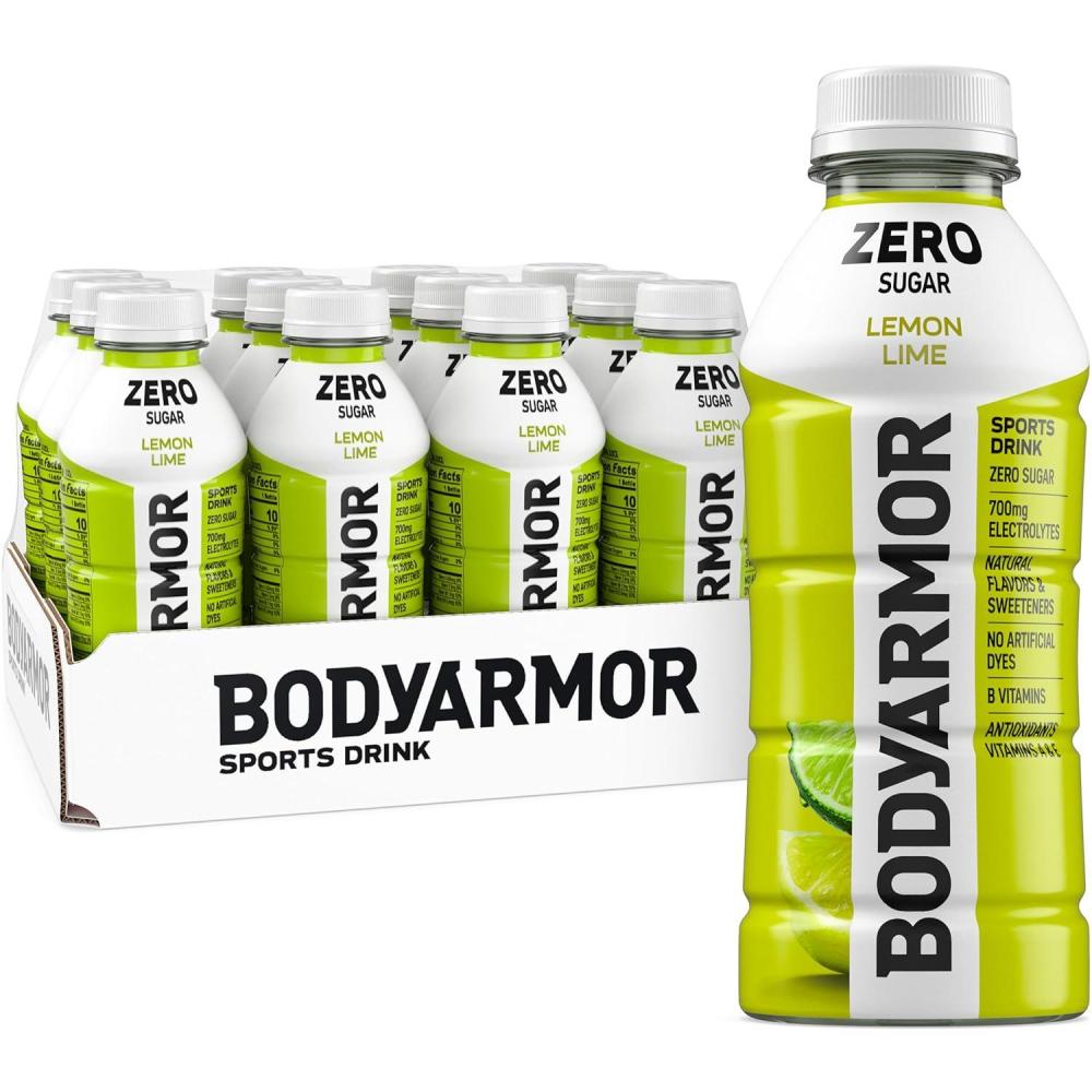 image:imageBODYARMOR ZERO Sugar Watermelon Strawberry Electrolyte Drink Natural Flavors 16 Fl Oz Bottles 12 Pack B Vitamins amp Antioxidants Sugar Free HydrationZero Lemon Lime