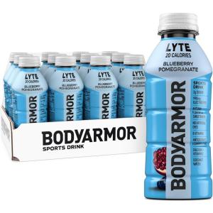 BODYARMOR ZERO Sugar Watermelon Strawberry Electrolyte Drink, Natural Flavors, 16 Fl Oz Bottles (12 Pack), B Vitamins & Antioxidants Sugar Free Hydration(Lyte Blueberry Pomegranate)