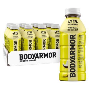 BODYARMOR ZERO Sugar Watermelon Strawberry Electrolyte Drink, Natural Flavors, 16 Fl Oz Bottles (12 Pack), B Vitamins & Antioxidants Sugar Free Hydration(Lyte Tropical Coconut)