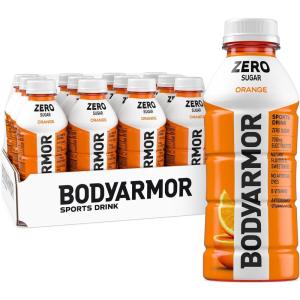 BODYARMOR ZERO Sugar Watermelon Strawberry Electrolyte Drink, Natural Flavors, 16 Fl Oz Bottles (12 Pack), B Vitamins & Antioxidants Sugar Free Hydration(Zero Orange)