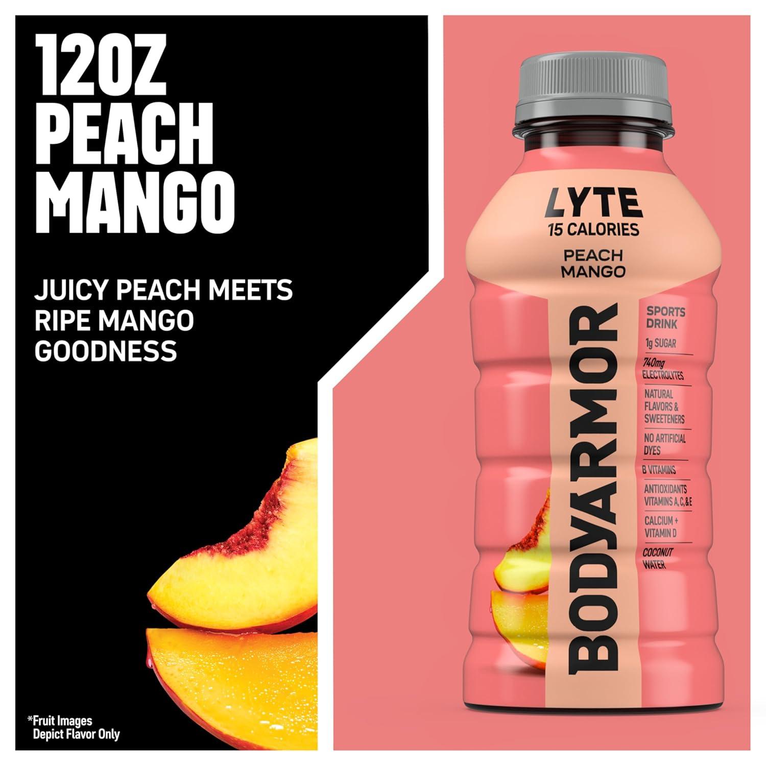 image:imageBODYARMOR LYTE Dragonfruit Berry Electrolyte Drink 20 Calories 16 Fl Oz Bottles 6 Pack Coconut Water Sports Drink Natural Flavor amp B VitaminsLyte Peach Mango