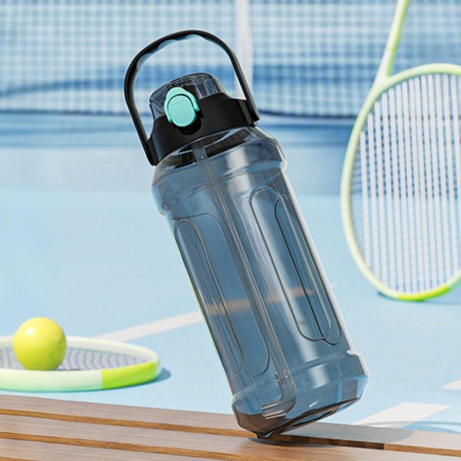 imageBouteille deau sportive bouteille deau courante Tobus de boisson lpreuve des fuites Bouteille deau lgre portable avec double bec de boisson pour le camping de pymatisation de voyageBleu Noir