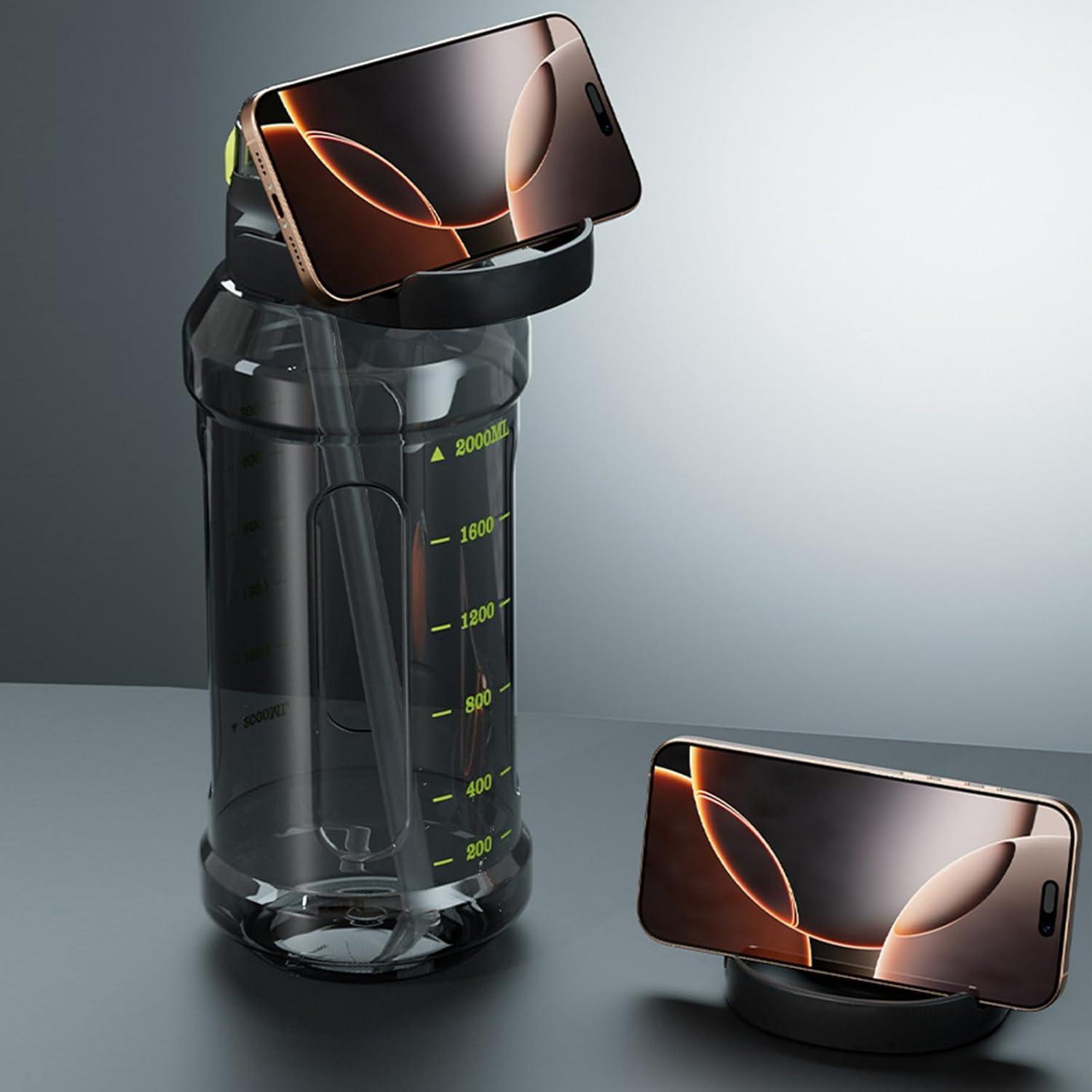 imageBouteille deau sportive bouteille deau courante Tobus de boisson lpreuve des fuites Bouteille deau lgre portable avec double bec de boisson pour le camping de pymatisation de voyageVert Fonc