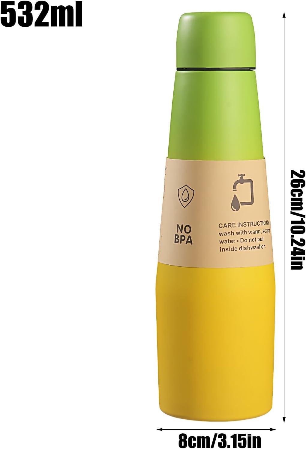 imageBouteille dentranement Coupe isolante pour bouteilles de boisson sportive Reflow Acier inoxydable Termos peut boire une tasse avec une grande capacit pour les hommes et les femmes voyager etVert Jaune