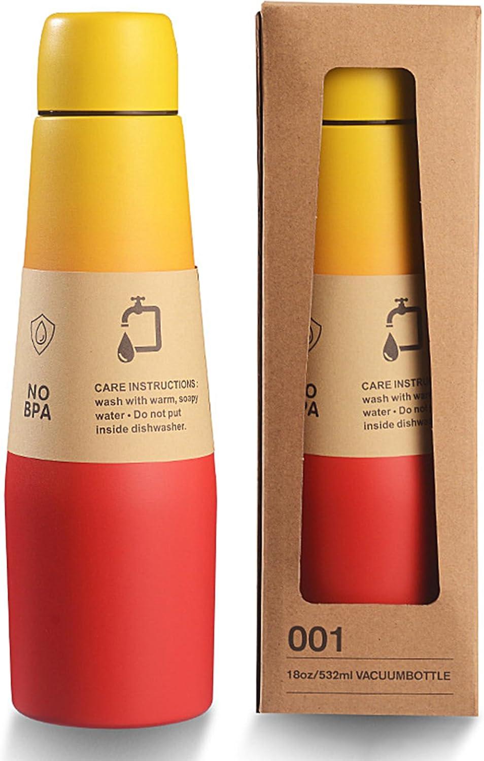 imageBouteille dentranement Coupe isolante pour bouteilles de boisson sportive Reflow Acier inoxydable Termos peut boire une tasse avec une grande capacit pour les hommes et les femmes voyager etRed And Yellow