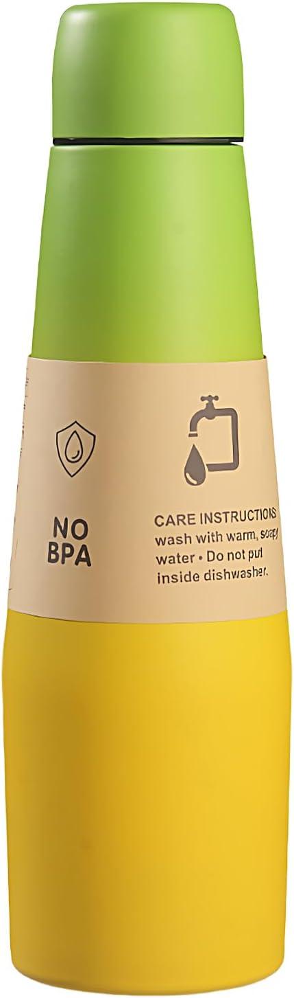 imageBouteille dentranement Coupe isolante pour bouteilles de boisson sportive Reflow Acier inoxydable Termos peut boire une tasse avec une grande capacit pour les hommes et les femmes voyager etVert Jaune