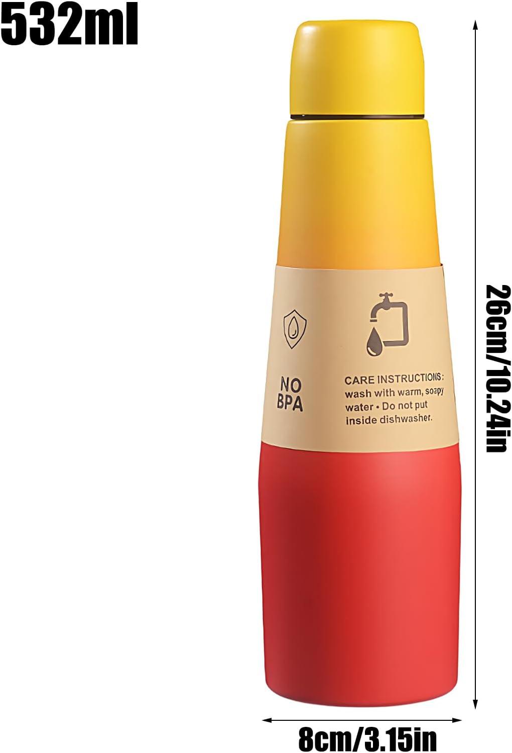 imageBouteille dentranement Coupe isolante pour bouteilles de boisson sportive Reflow Acier inoxydable Termos peut boire une tasse avec une grande capacit pour les hommes et les femmes voyager etRed And Yellow
