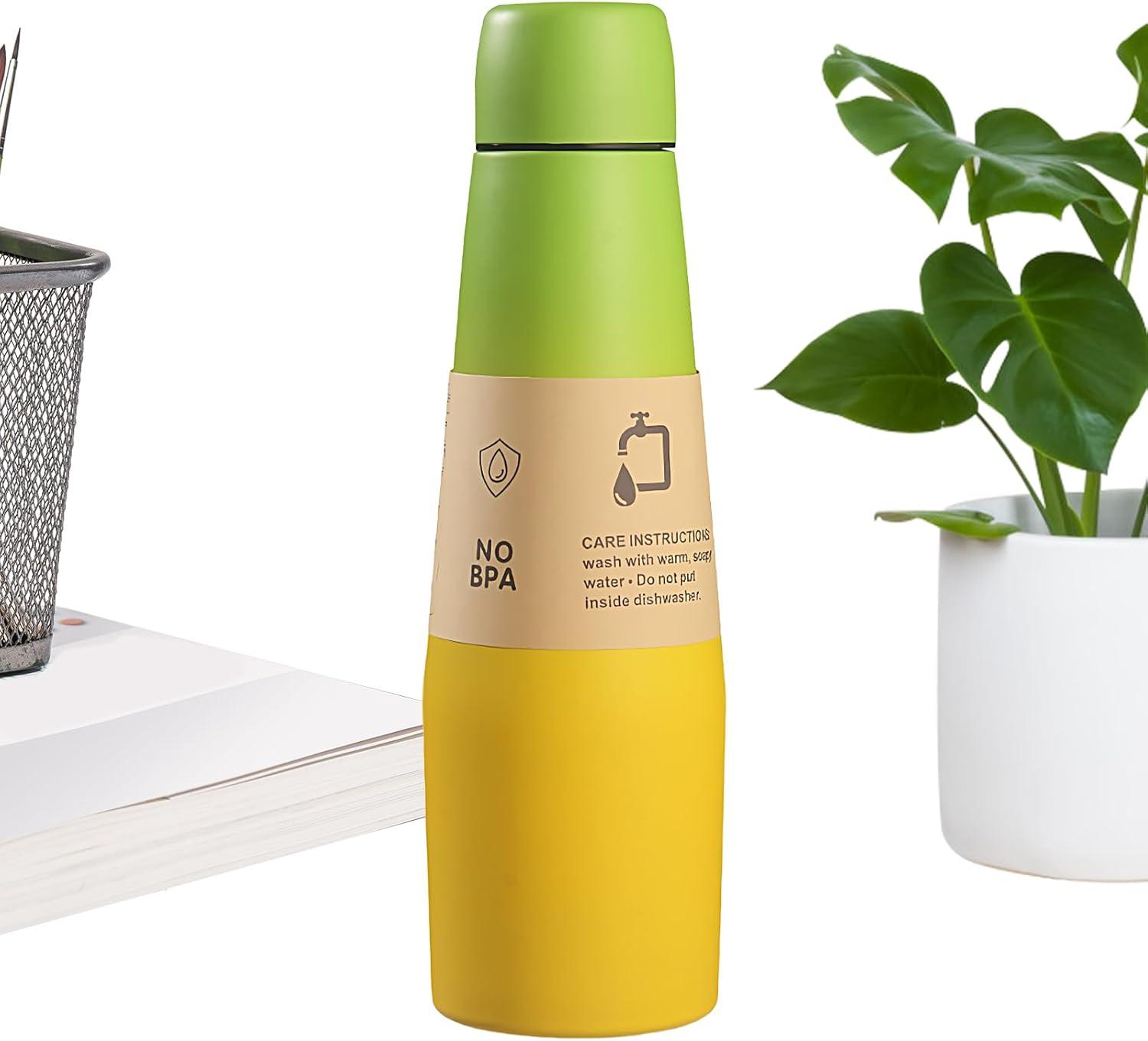 imageBouteille dentranement Coupe isolante pour bouteilles de boisson sportive Reflow Acier inoxydable Termos peut boire une tasse avec une grande capacit pour les hommes et les femmes voyager etVert Jaune