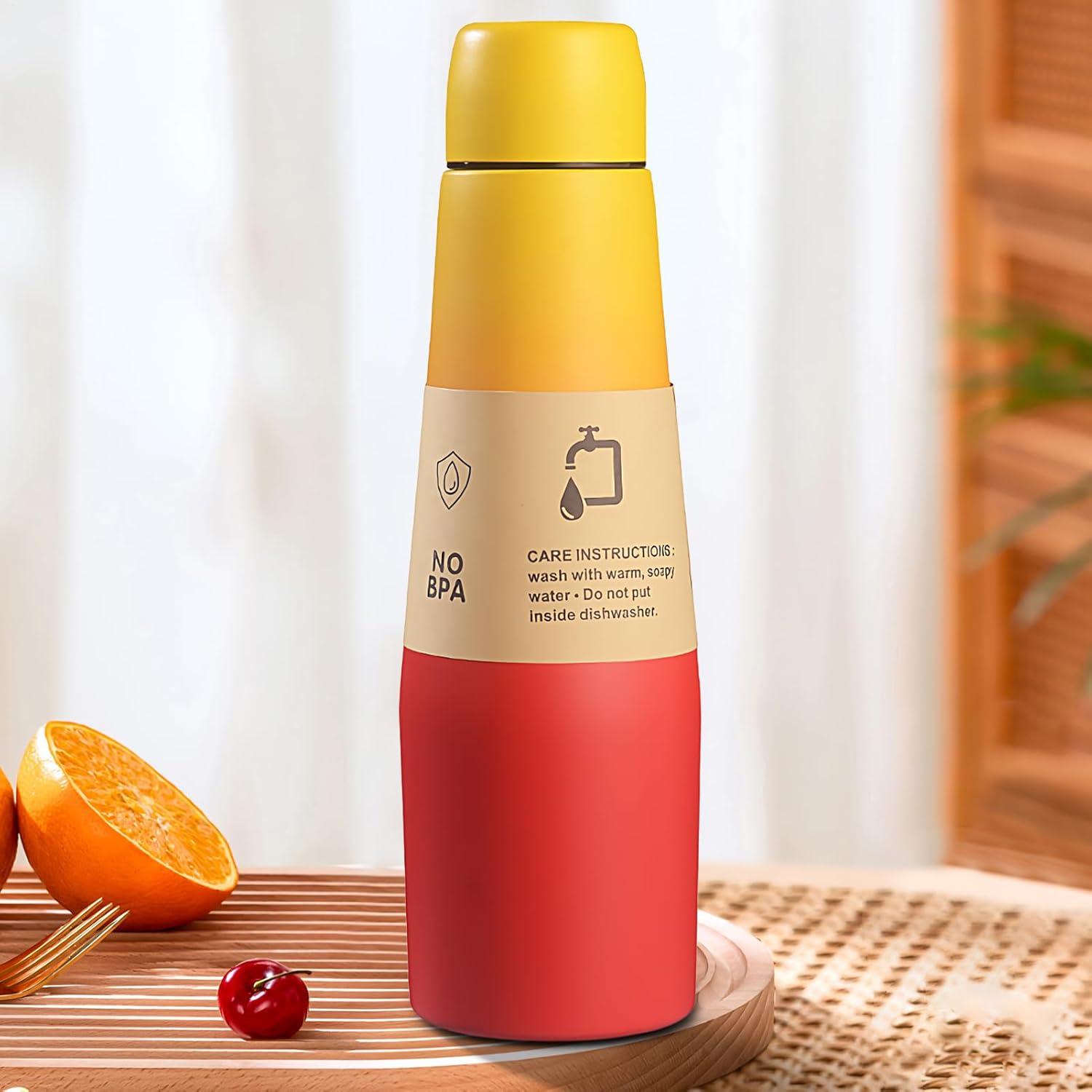 imageBouteille dentranement Coupe isolante pour bouteilles de boisson sportive Reflow Acier inoxydable Termos peut boire une tasse avec une grande capacit pour les hommes et les femmes voyager etRed And Yellow