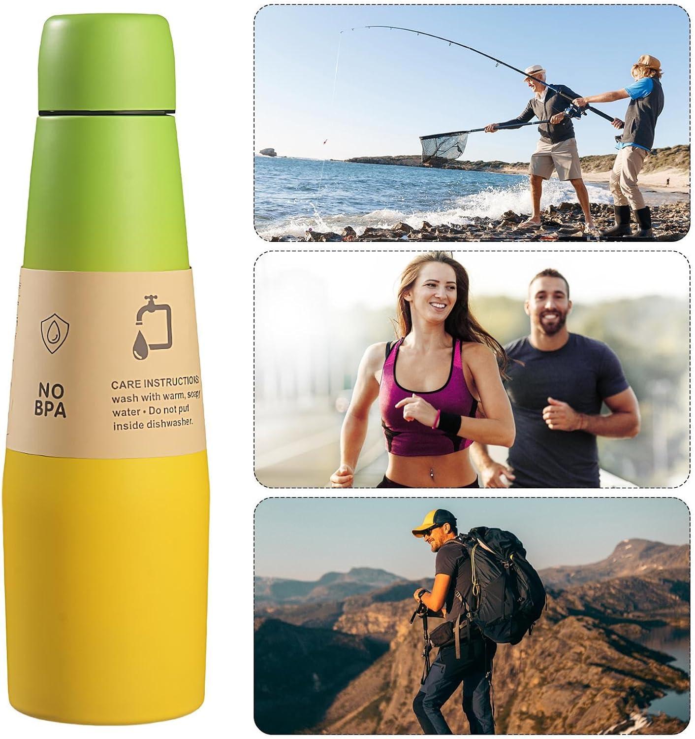 imageBouteille dentranement Coupe isolante pour bouteilles de boisson sportive Reflow Acier inoxydable Termos peut boire une tasse avec une grande capacit pour les hommes et les femmes voyager etVert Jaune