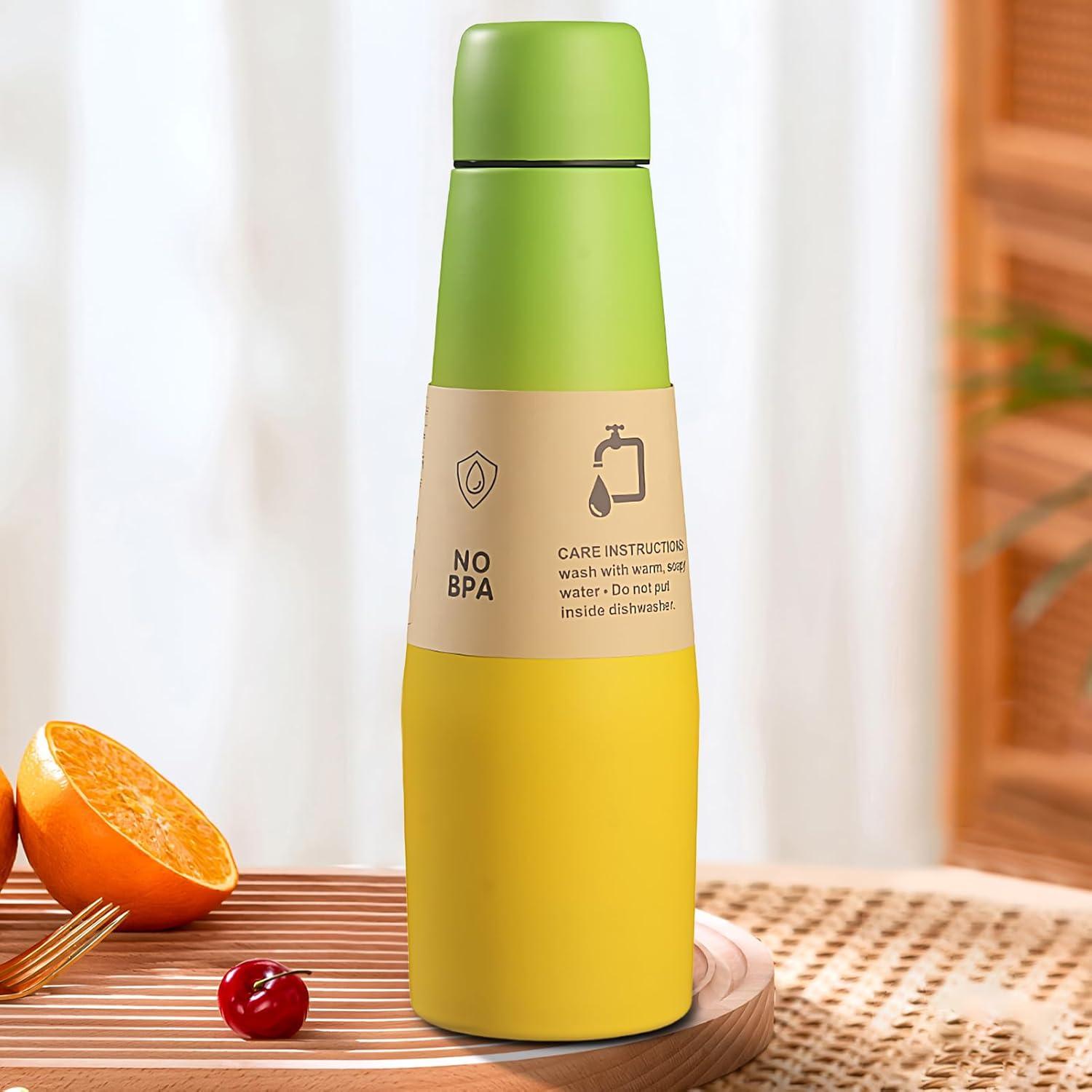 imageBouteille dentranement Coupe isolante pour bouteilles de boisson sportive Reflow Acier inoxydable Termos peut boire une tasse avec une grande capacit pour les hommes et les femmes voyager etVert Jaune
