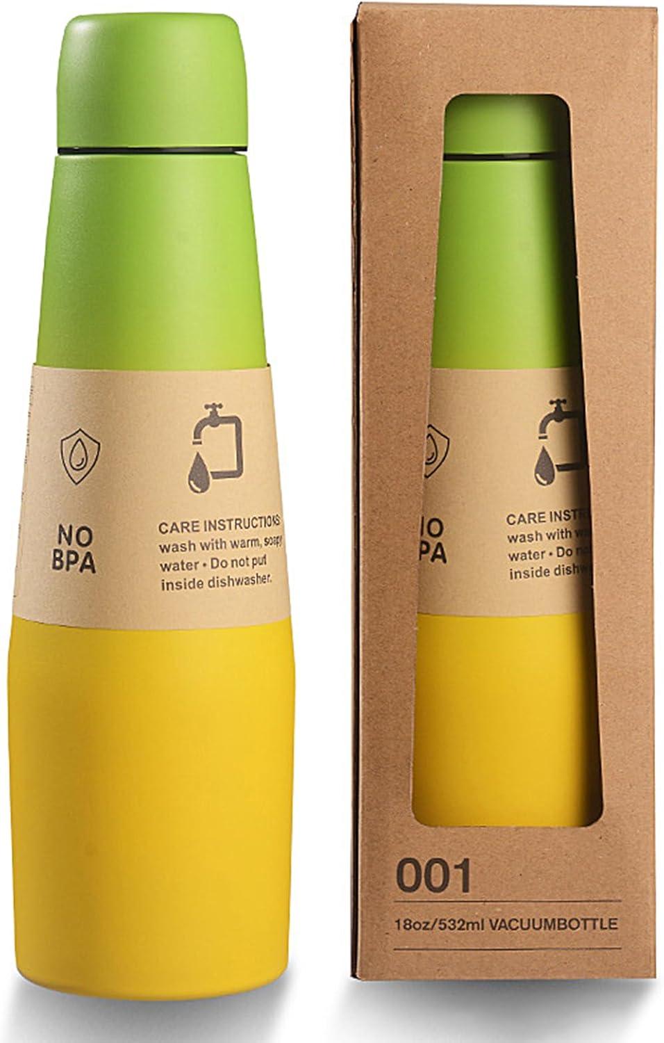imageBouteille dentranement Coupe isolante pour bouteilles de boisson sportive Reflow Acier inoxydable Termos peut boire une tasse avec une grande capacit pour les hommes et les femmes voyager etVert Jaune