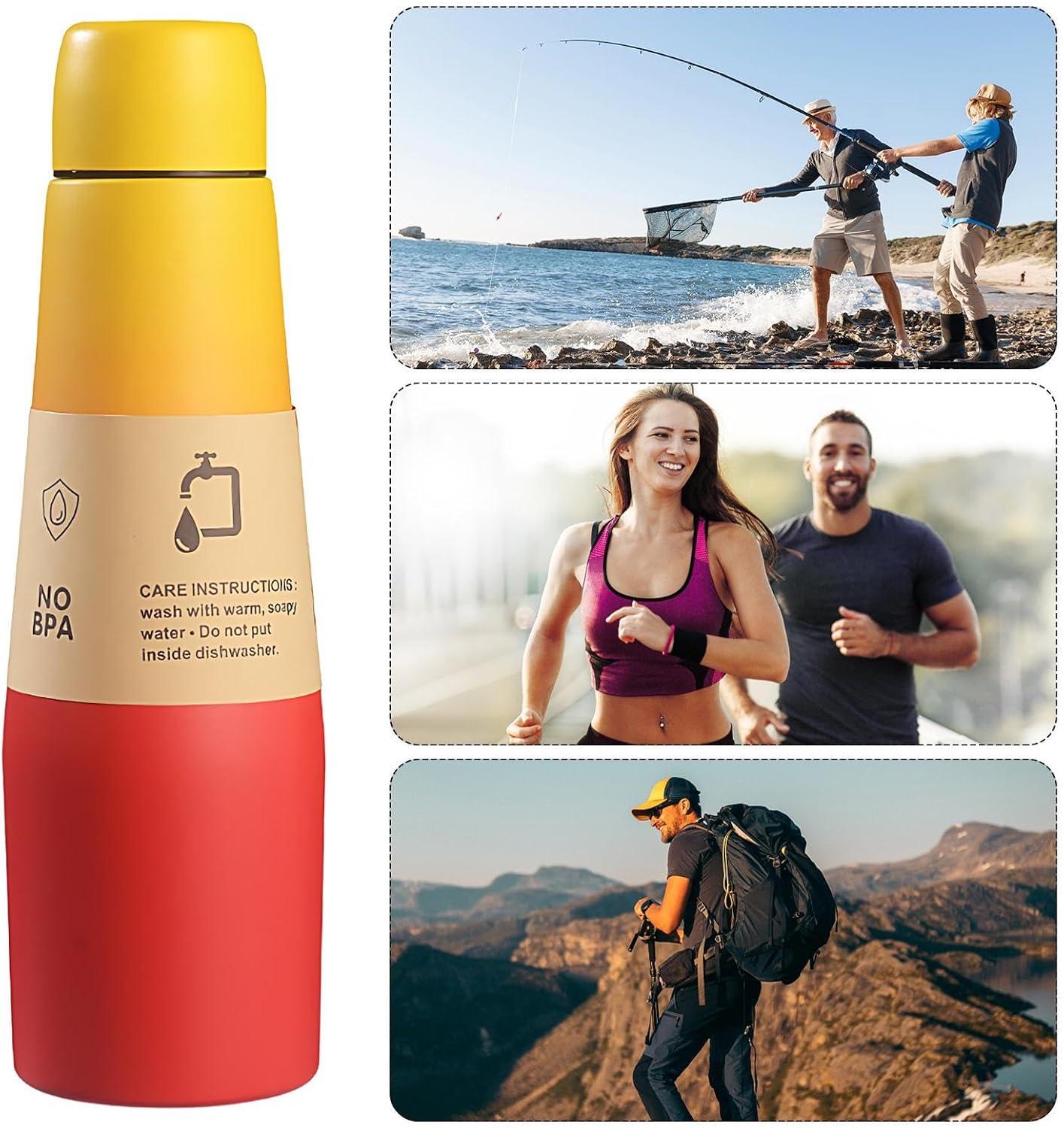 imageBouteille dentranement Coupe isolante pour bouteilles de boisson sportive Reflow Acier inoxydable Termos peut boire une tasse avec une grande capacit pour les hommes et les femmes voyager etRed And Yellow