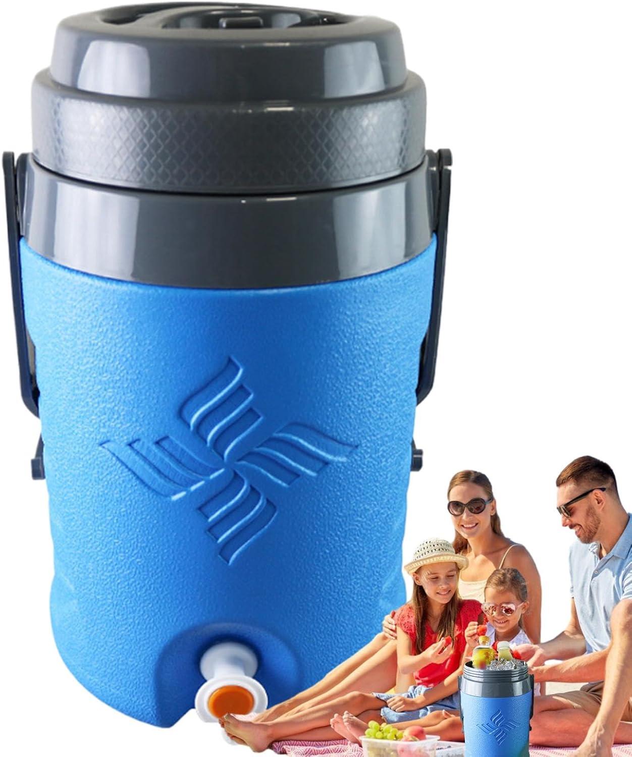 imageDispensateur de boissons en eau sportive distributeur de boissons isols 58 L distributeur deau extrieur portable avec poigne Rassembler des amis de la famille des amis de la famille pot de bBleu
