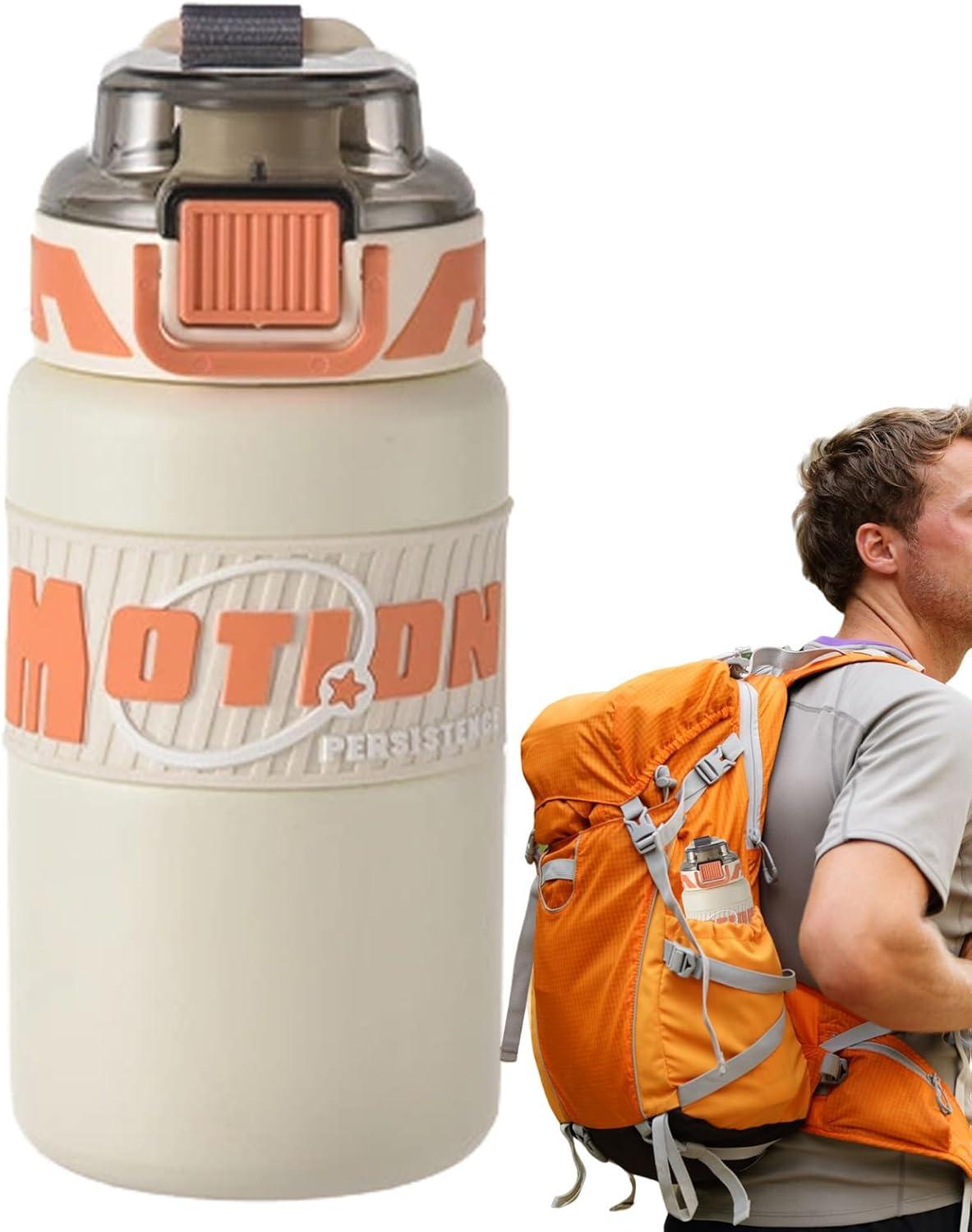 imageGourde dEau Sportive Gobelet Paille 640ml Pour Boisson De Voyage Gourde En Acier Inoxydable pour le Voyage les tudiants lEscalade les Activits de Plein Air lAlpinisme leCrmeux