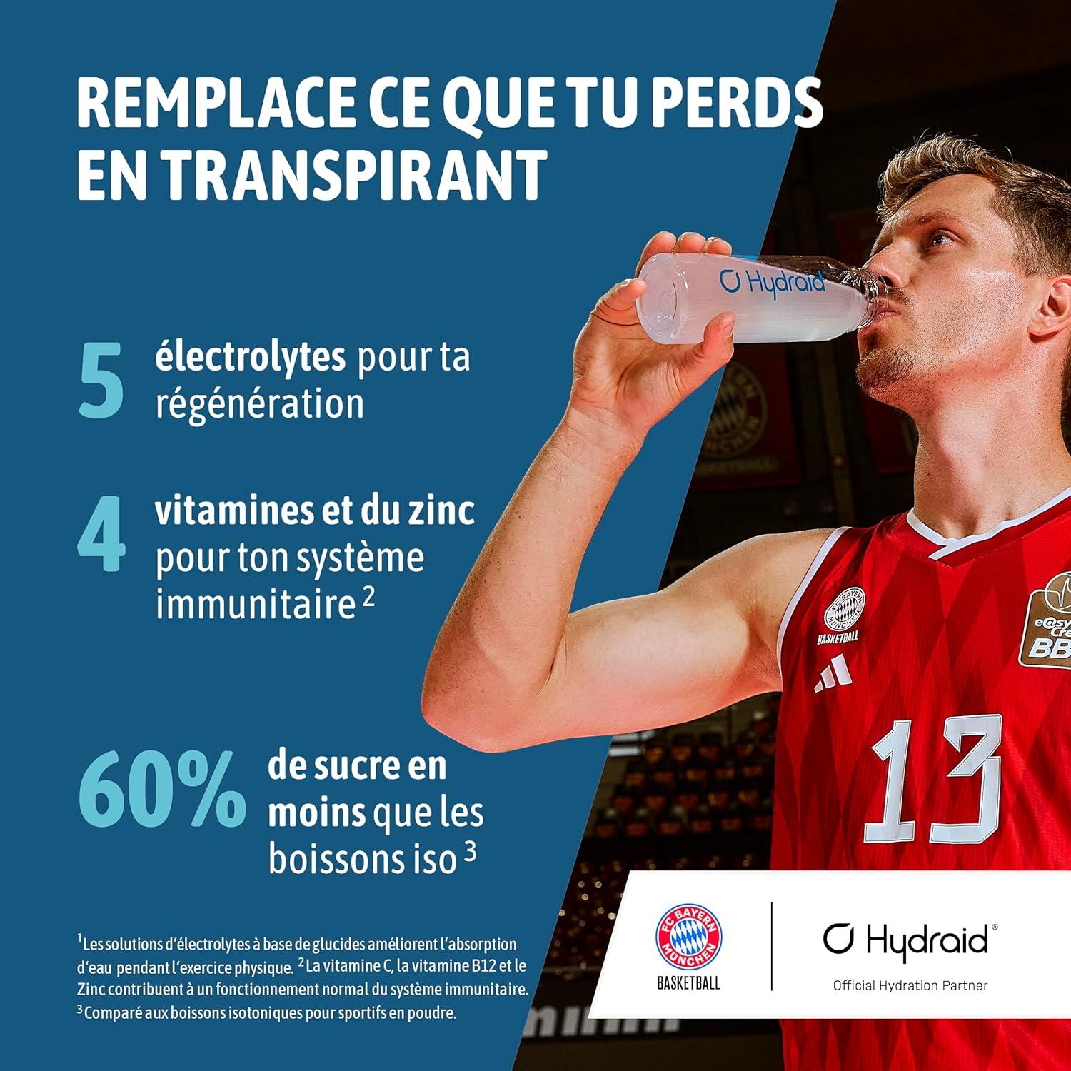 imageHYDRAID Hydration Helper BERRY Boisson lectrolyte Premium 1118mg dlectrolytes pour Sport ampamp Rcupration Rapide 25 Sachets Saveur Fruits des BoisMangue
