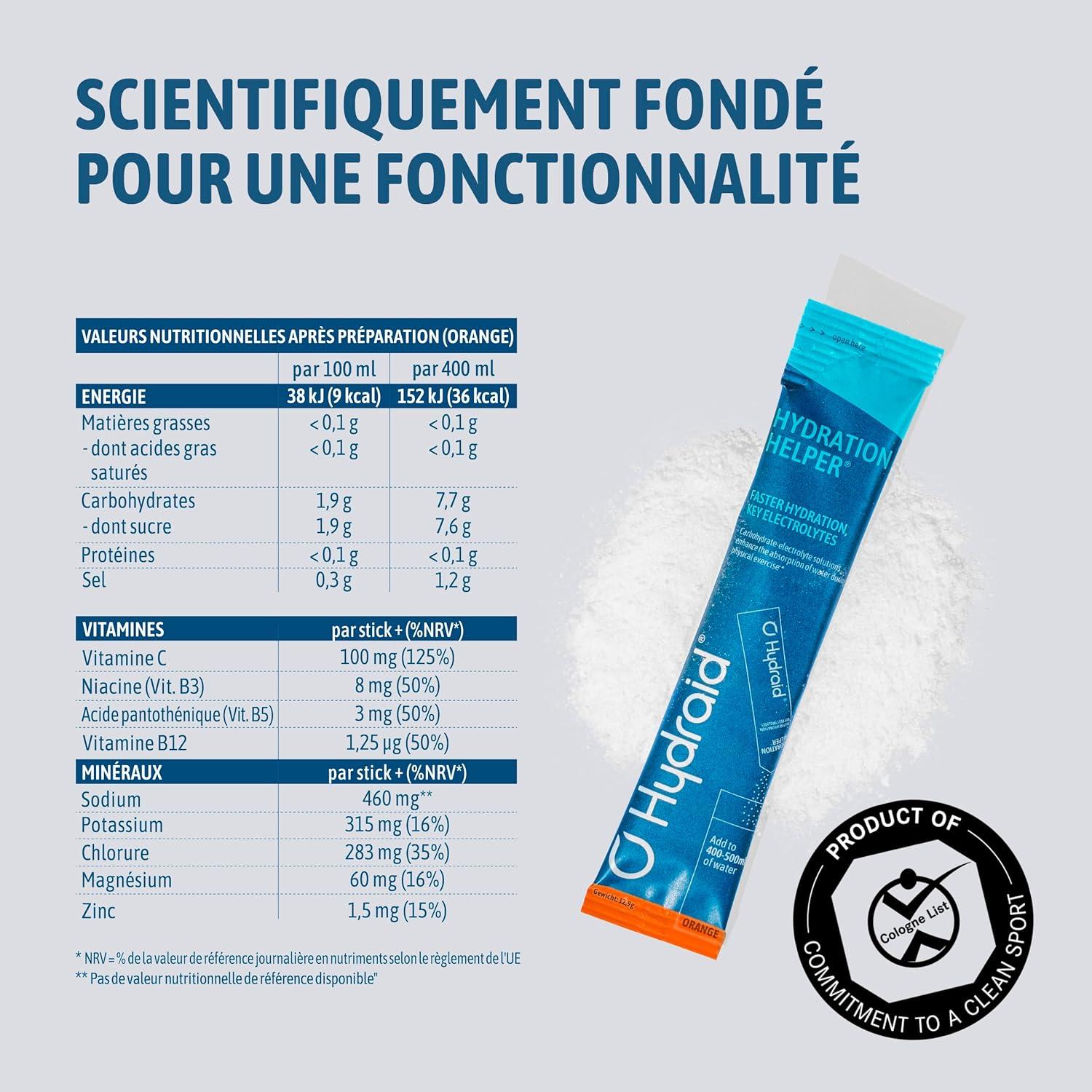 imageHYDRAID Hydration Helper BERRY Boisson lectrolyte Premium 1118mg dlectrolytes pour Sport ampamp Rcupration Rapide 25 Sachets Saveur Fruits des BoisOrange