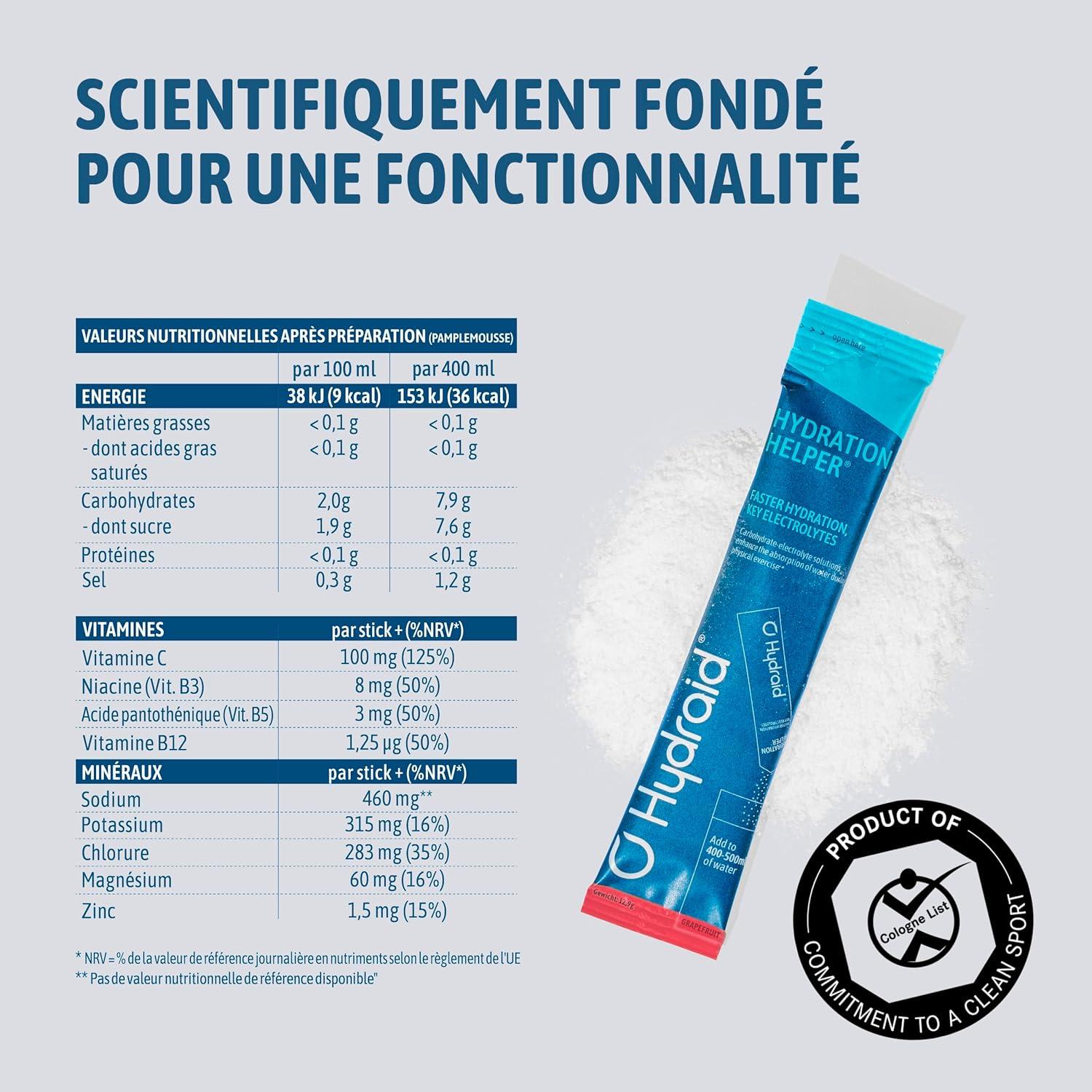 imageHYDRAID Hydration Helper BERRY Boisson lectrolyte Premium 1118mg dlectrolytes pour Sport ampamp Rcupration Rapide 25 Sachets Saveur Fruits des BoisPamplemousse