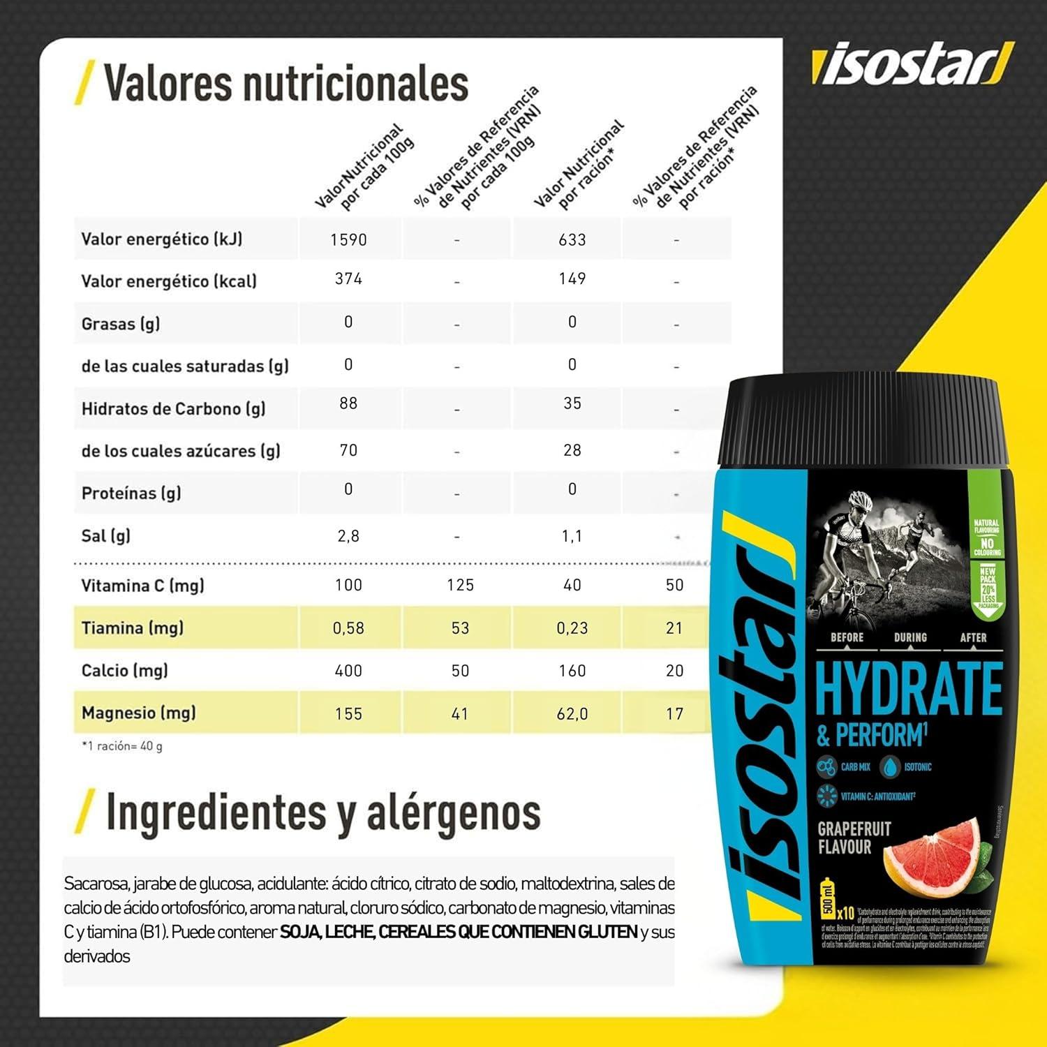 imageIsostar Hydrate ampamp Perform Iso Drink 400 g de poudre de boisson isotonique poudre dlectrolyte pour soutenir la performance sportive pamplemousse 2x400gGrapefruit