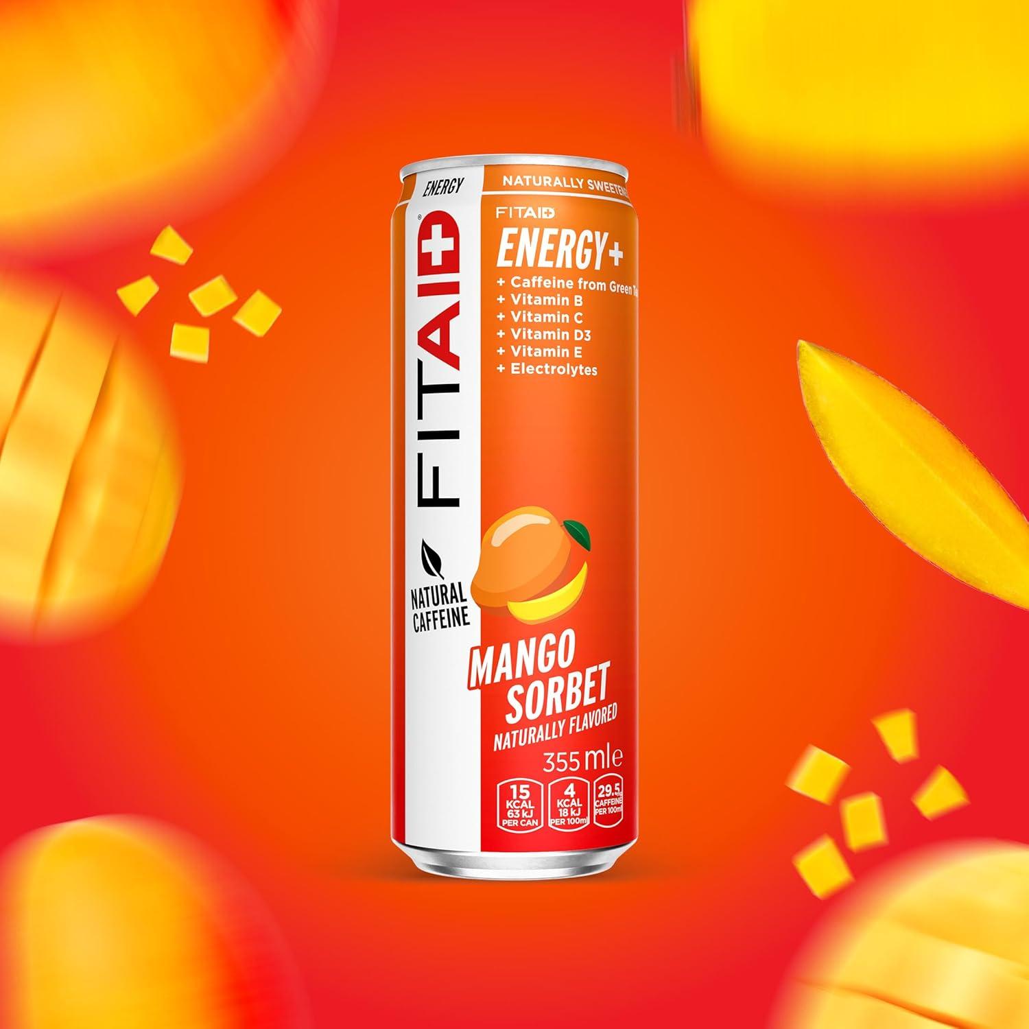 imageLIFEAID FITAID RX Recovery Blend Creatine BCAAs Glutamine Electrolytes Omega3s 100 Clean Paleo Vegan and GlutenFree No Artificial Flavors or Sweeteners 12 Oz Pack of 24FITAID Energy Mango