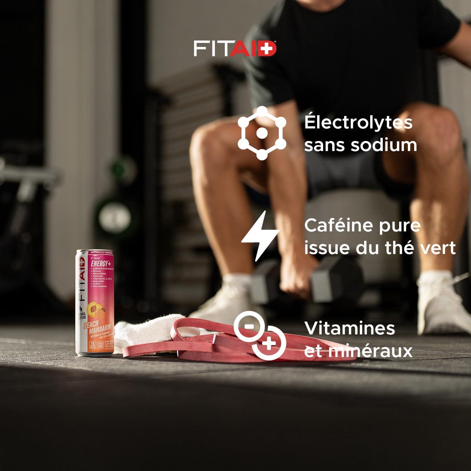 imageLIFEAID FITAID RX Recovery Blend Creatine BCAAs Glutamine Electrolytes Omega3s 100 Clean Paleo Vegan and GlutenFree No Artificial Flavors or Sweeteners 12 Oz Pack of 24FITAID Energy Peach