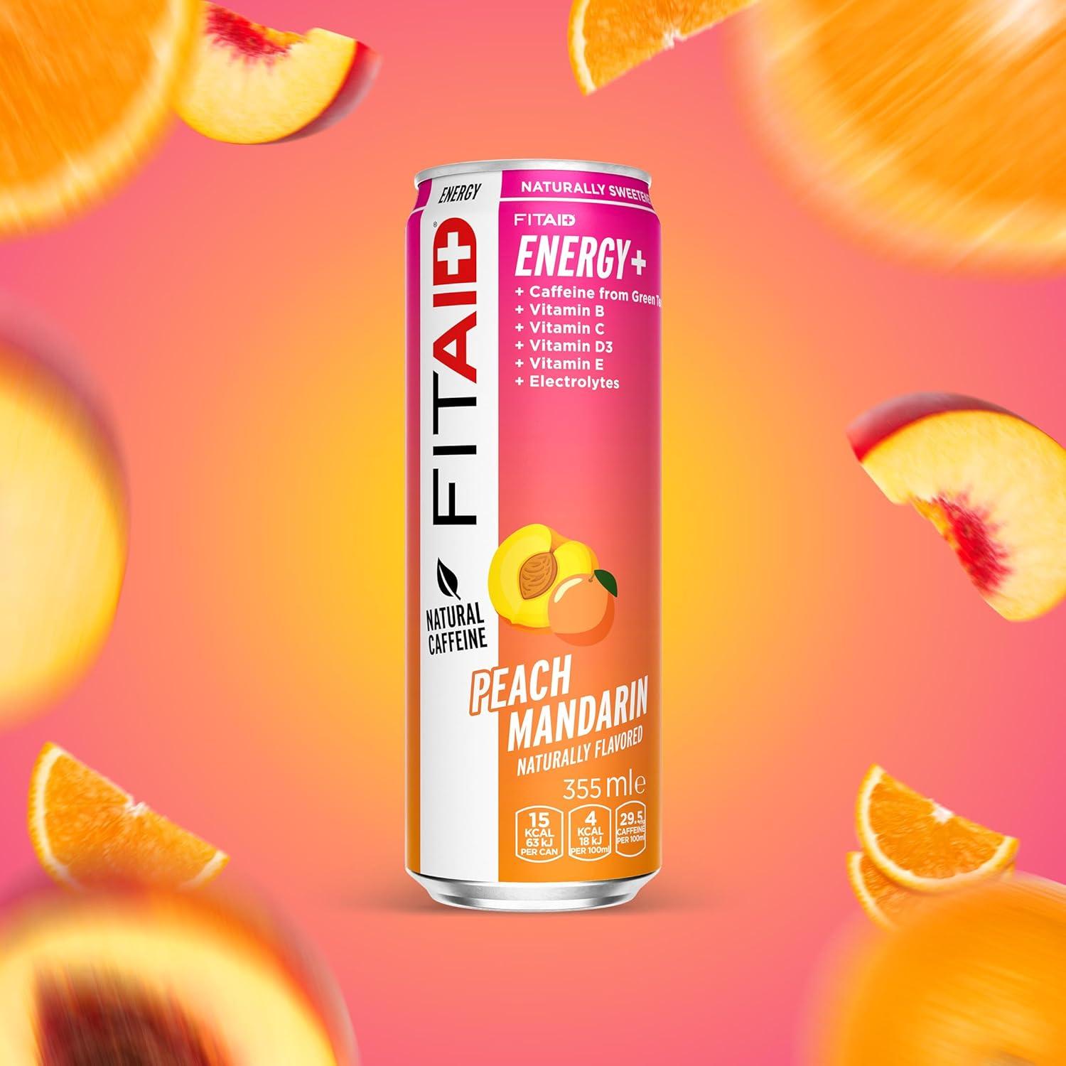 imageLIFEAID FITAID RX Recovery Blend Creatine BCAAs Glutamine Electrolytes Omega3s 100 Clean Paleo Vegan and GlutenFree No Artificial Flavors or Sweeteners 12 Oz Pack of 24FITAID Energy Peach