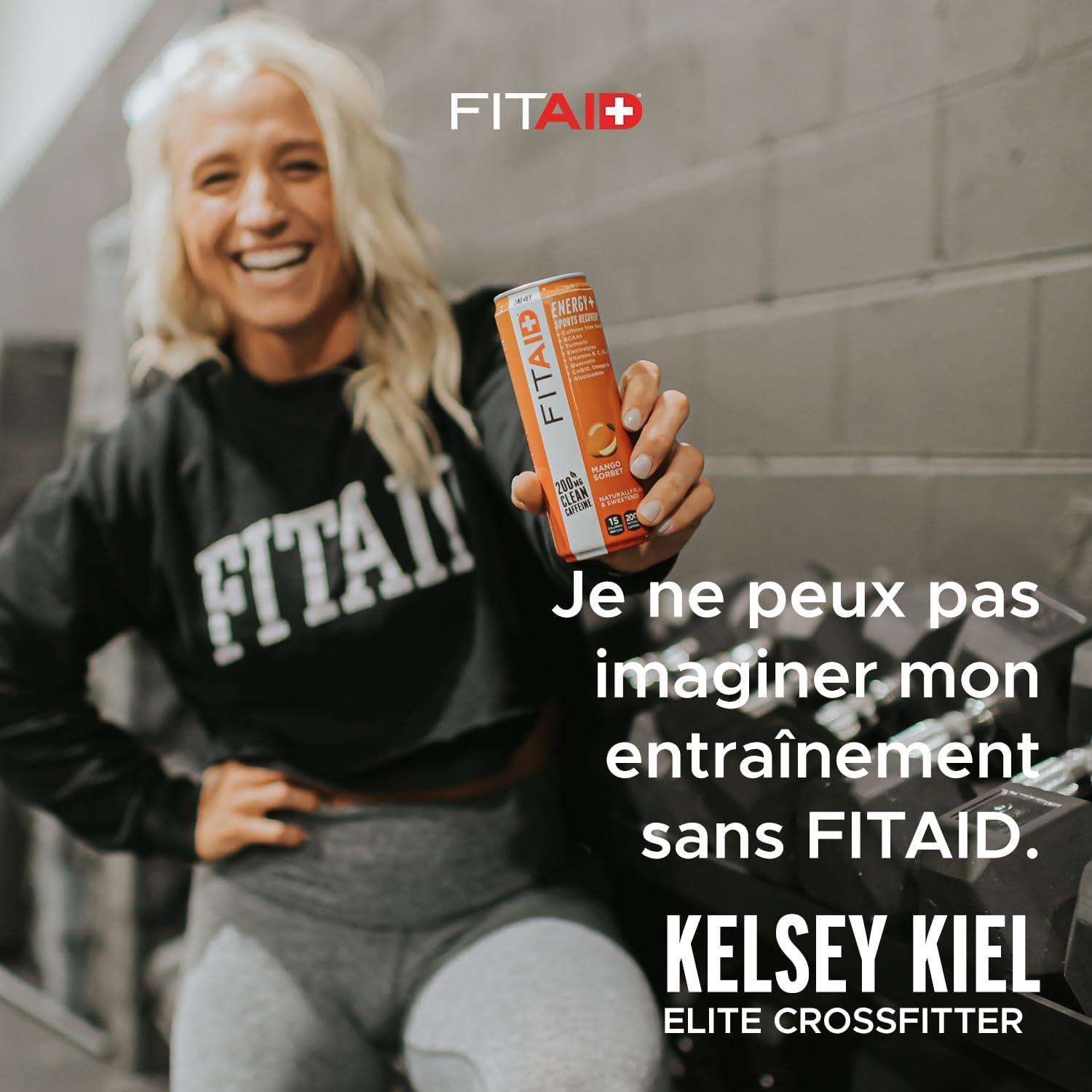 imageLIFEAID FITAID RX Recovery Blend Creatine BCAAs Glutamine Electrolytes Omega3s 100 Clean Paleo Vegan and GlutenFree No Artificial Flavors or Sweeteners 12 Oz Pack of 24FITAID Energy Mango