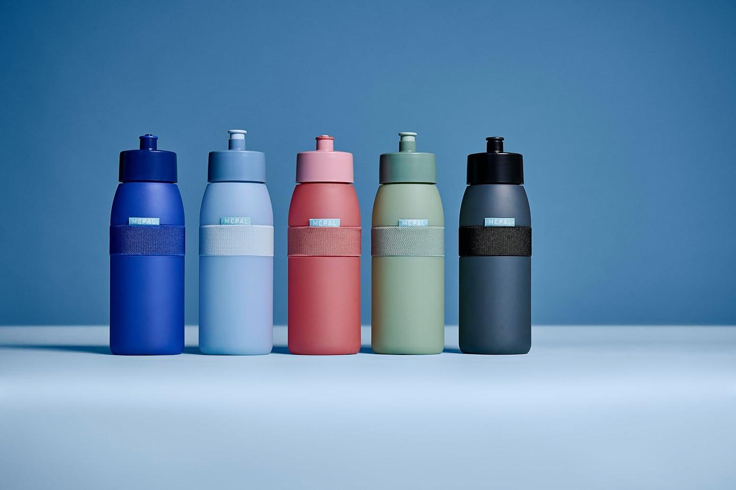imageMepal Bouteille de Sport Ellipse Bouteille dEau pour le Sport et les Loisirs Bouteille de Boisson Sportive avec bec Souple Lavable au Lavevaisselle et sans BPA 500 ml Nordic blueNordic Blue